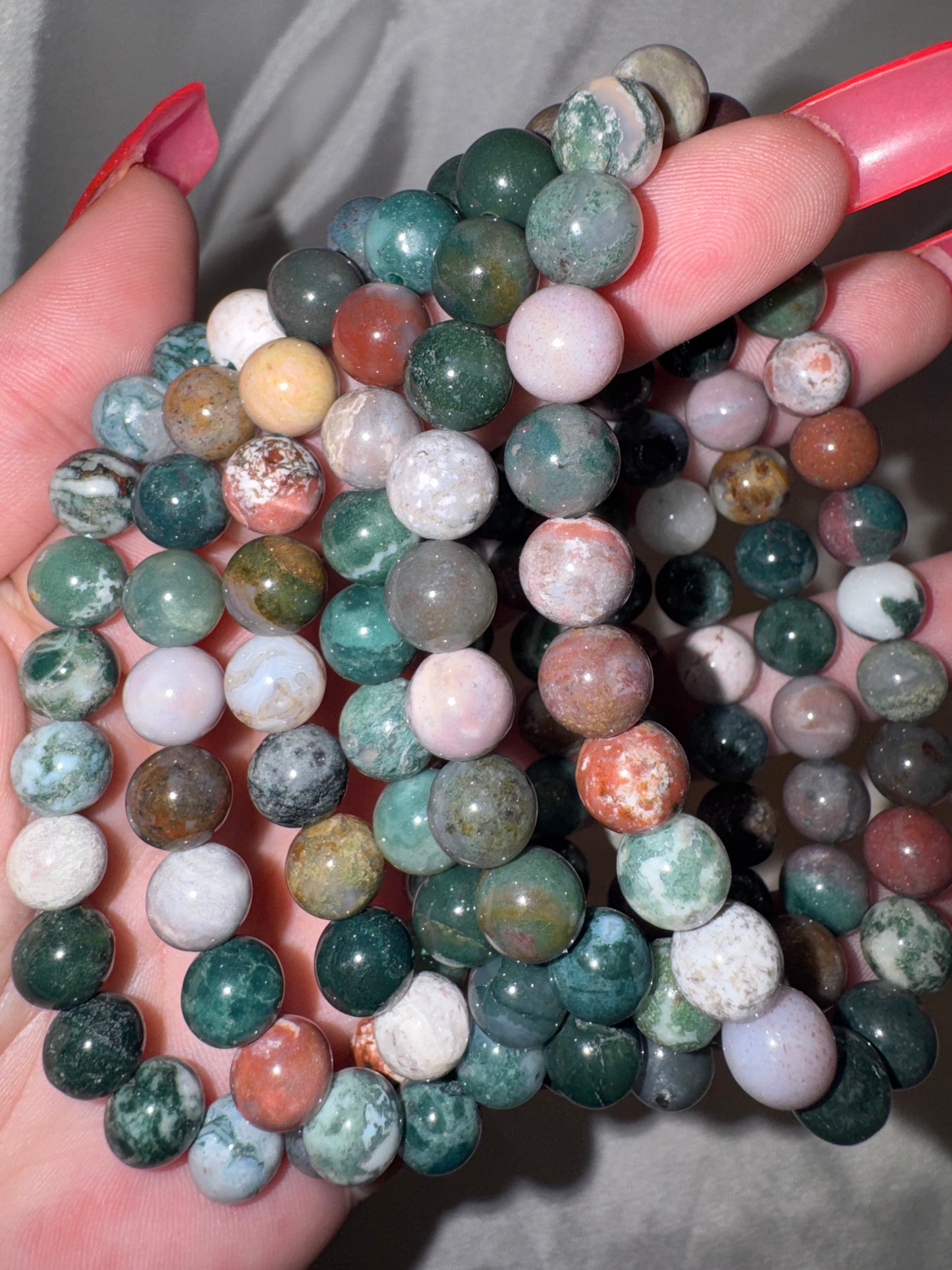 Colorful Moss Agate 8mm Bracelet