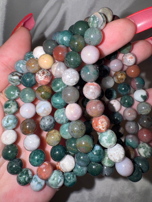 Colorful Moss Agate 8mm Bracelet