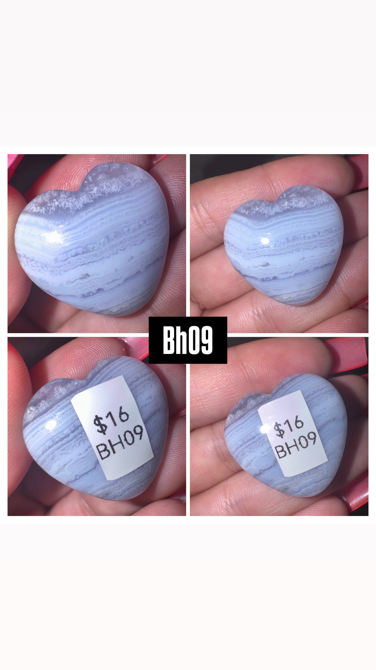 Blue Lace Agate AAA Heart