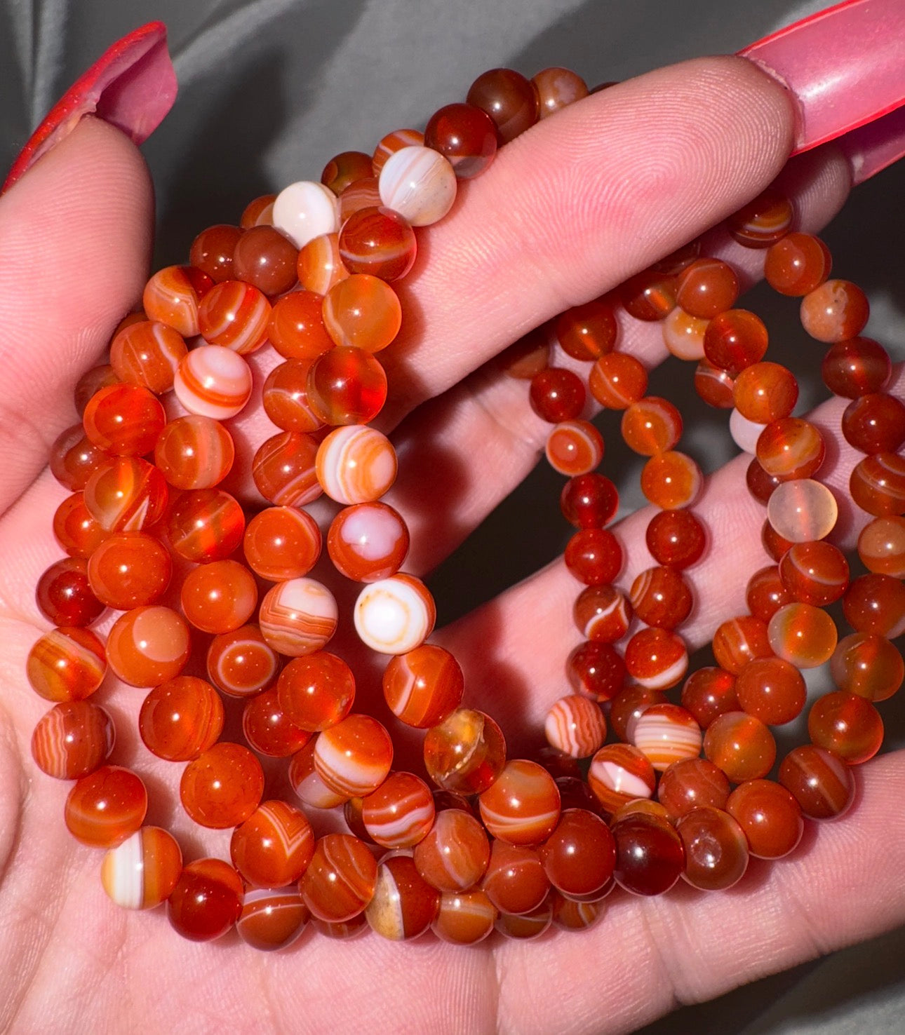 Banded Carnelian 6mm Bracelet