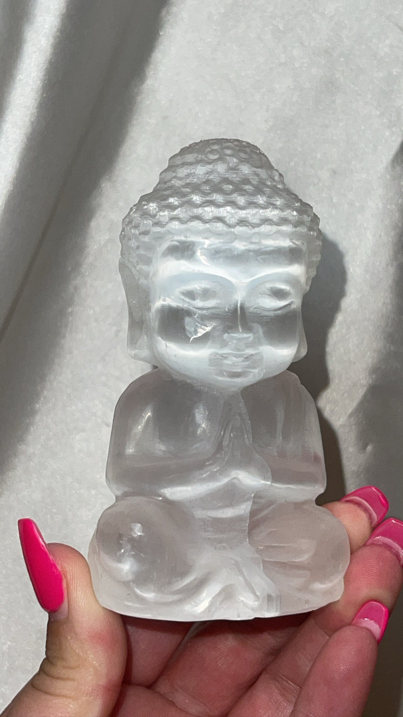 Selenite Buddha Carving