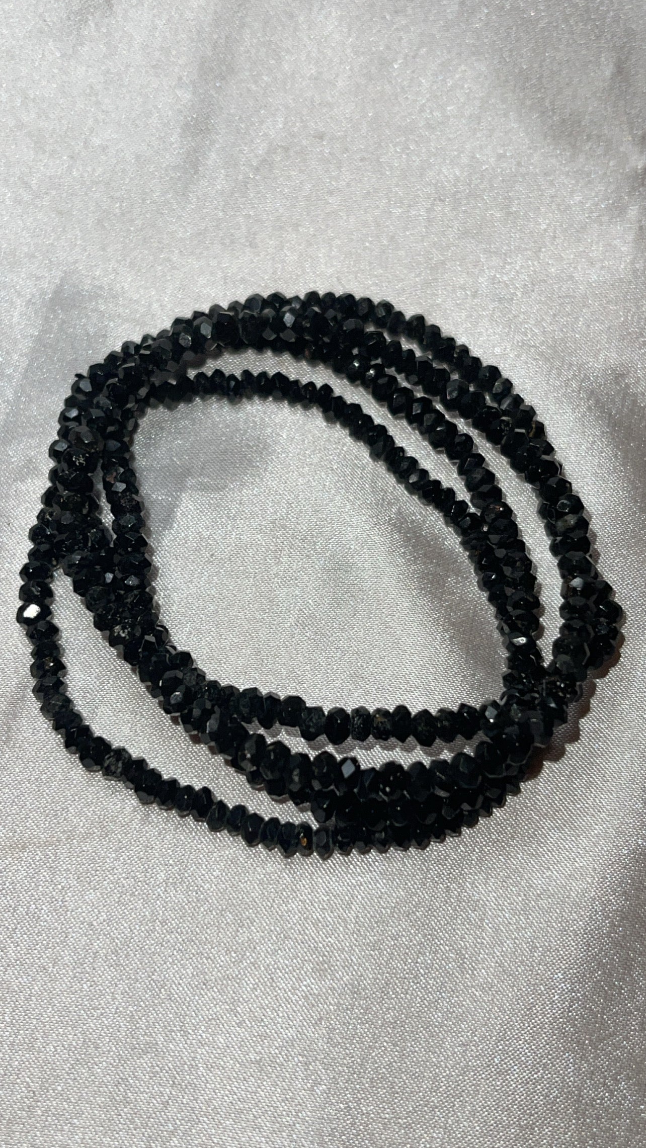 Black Tourmaline Faceted 5mm Bracelet