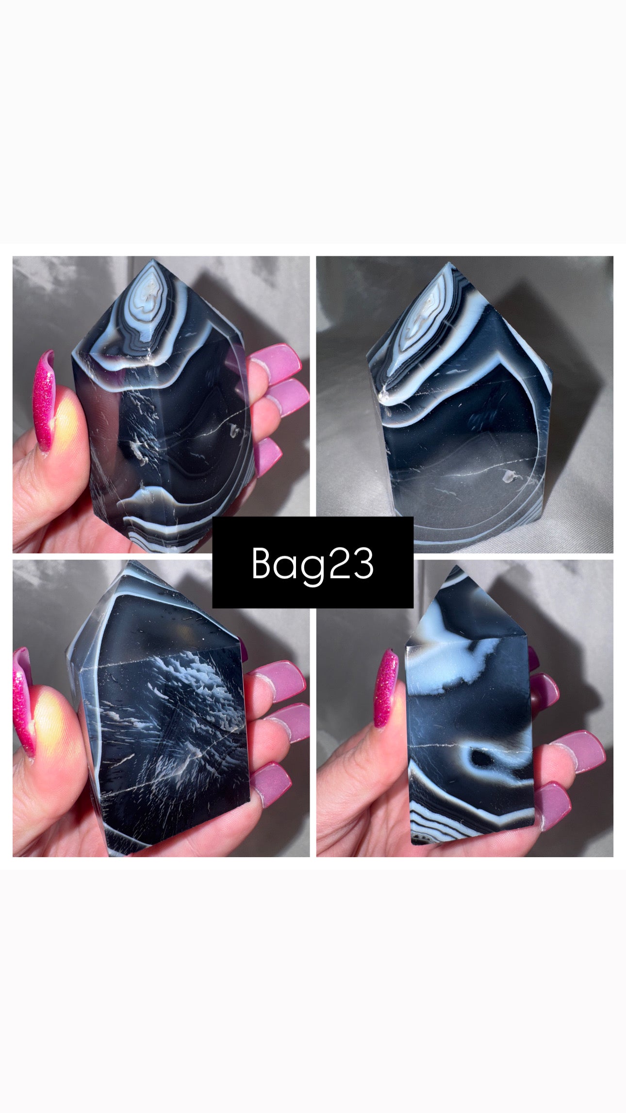 Black Banded Agate Tower