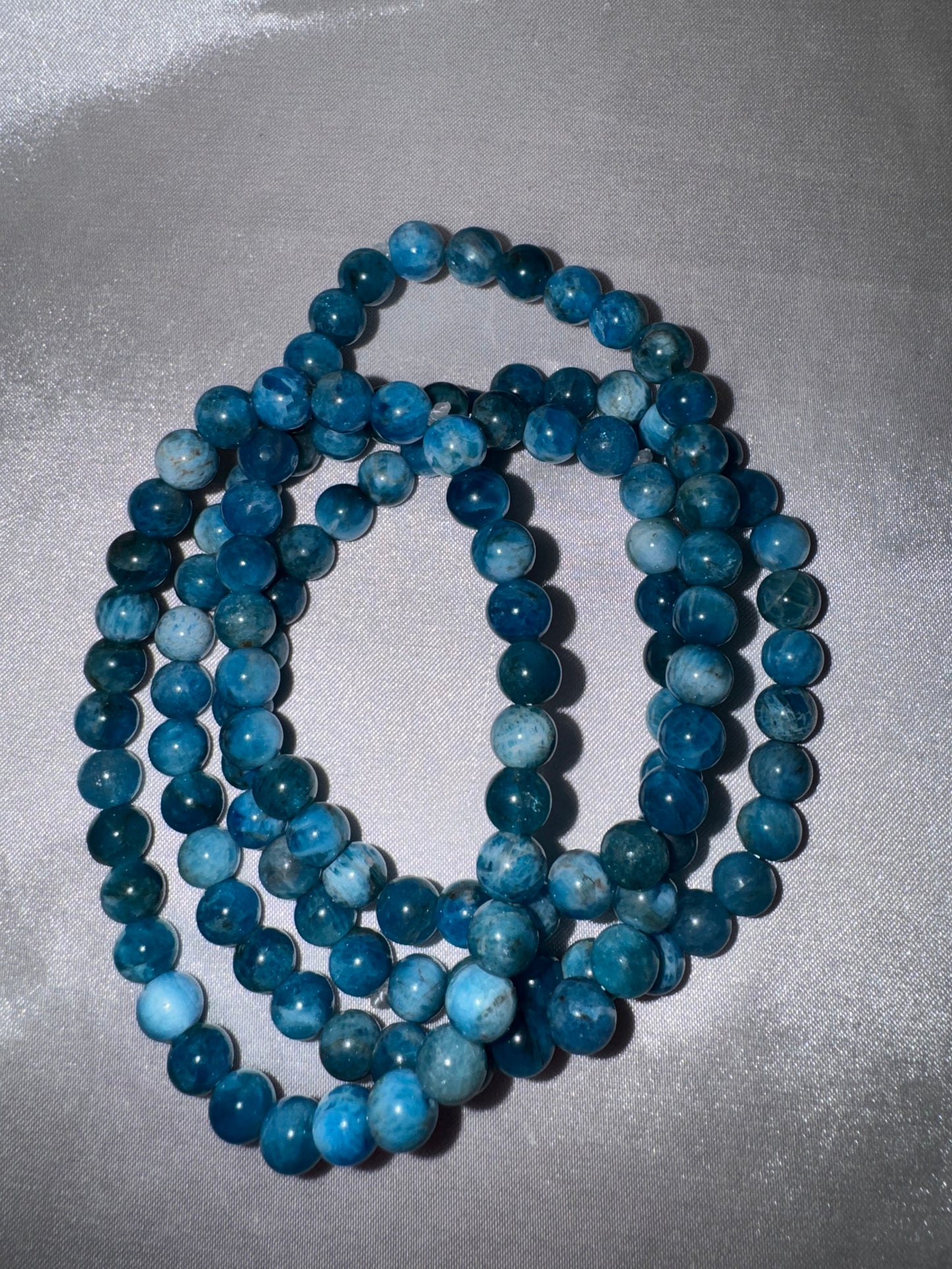 Blue Apatite AA 6mm Bracelet