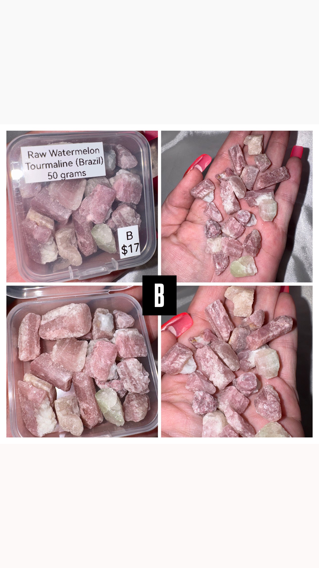 Watermelon Tourmaline Raw Bundle Box