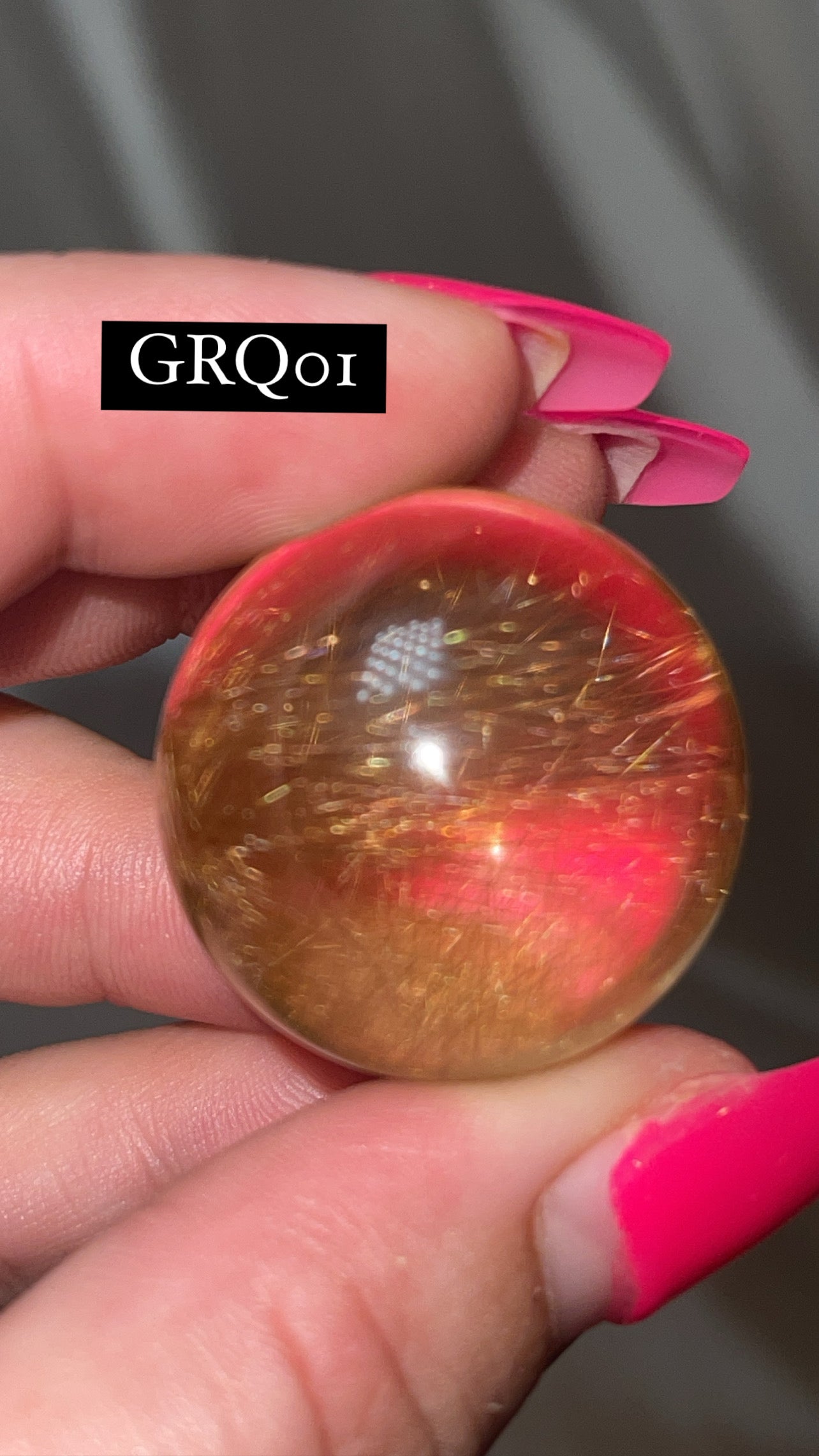 Gold Rutile Quartz AAA Sphere