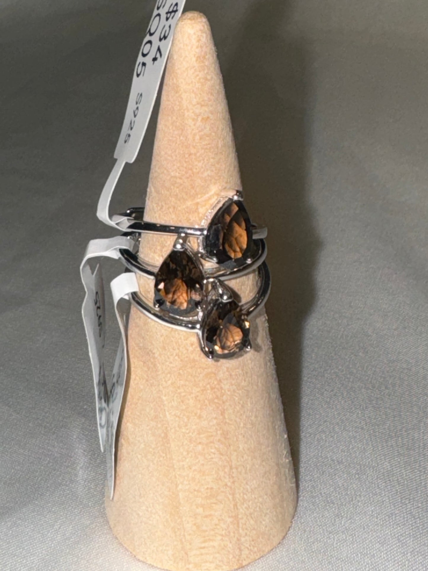 Smoky Quartz AAA Faceted 925 Sterling Silver Adjustable Ring