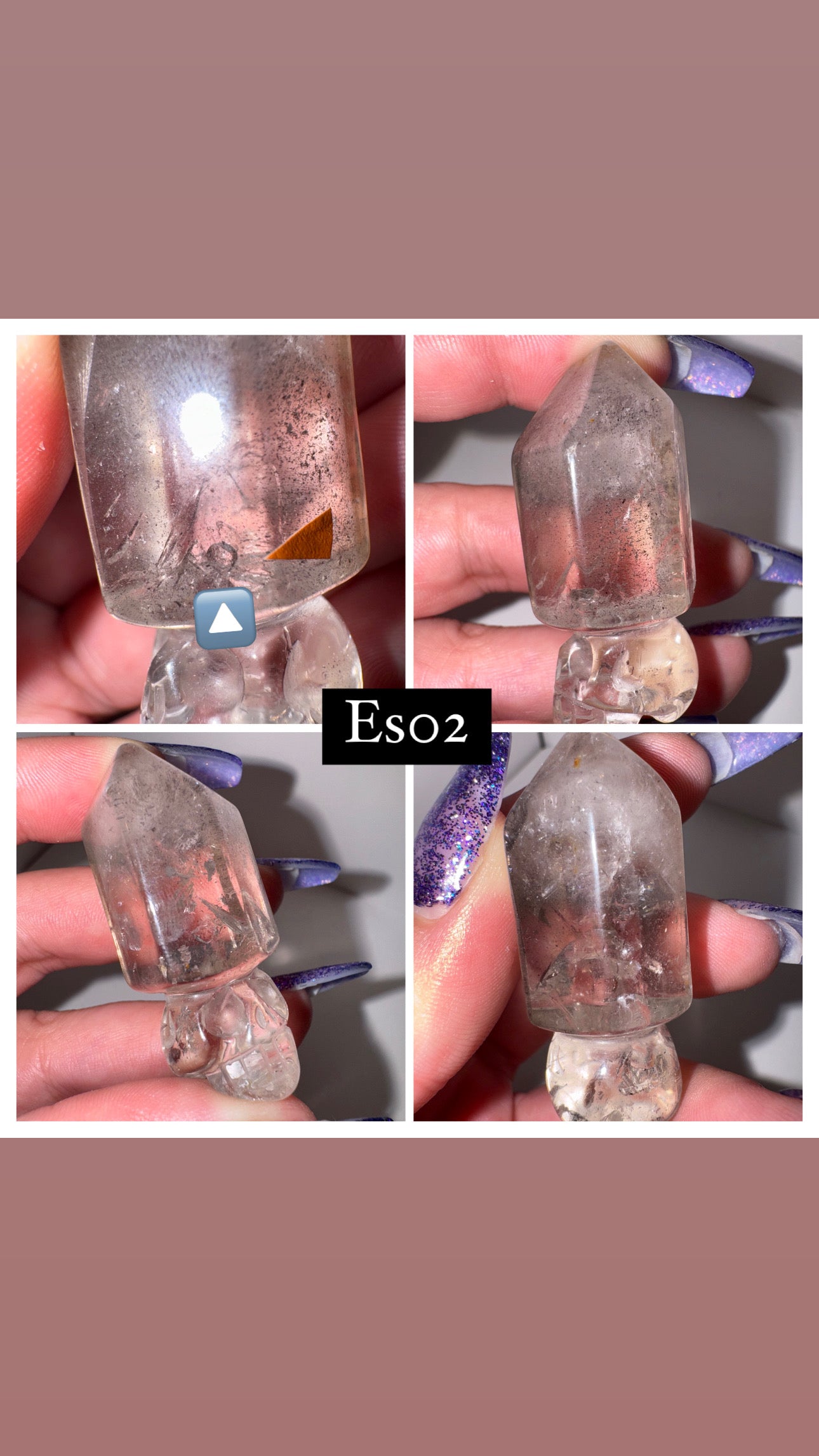 Rare Enhydro Included Quartz Master Carved Skull