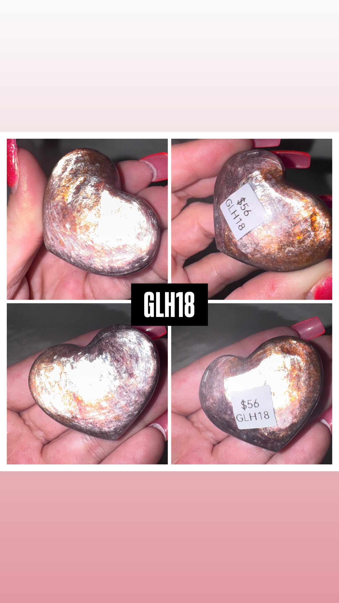 Gem Lepidolite Puffy Heart