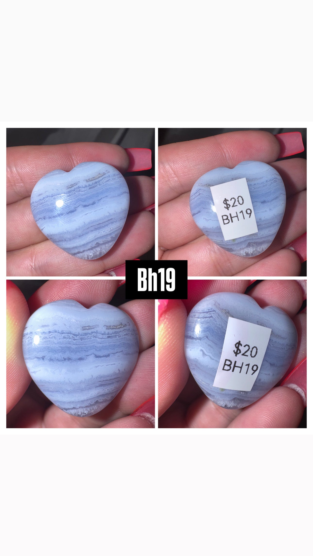 Blue Lace Agate AAA Heart