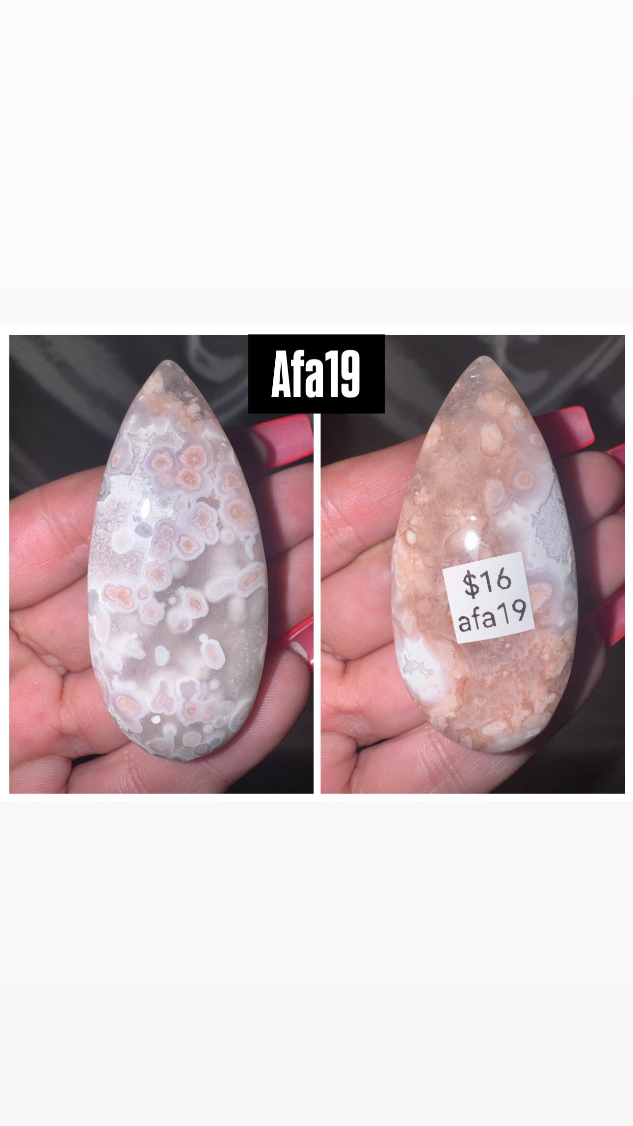 Amethyst Flower Agate AAA Heart/Palmstone
