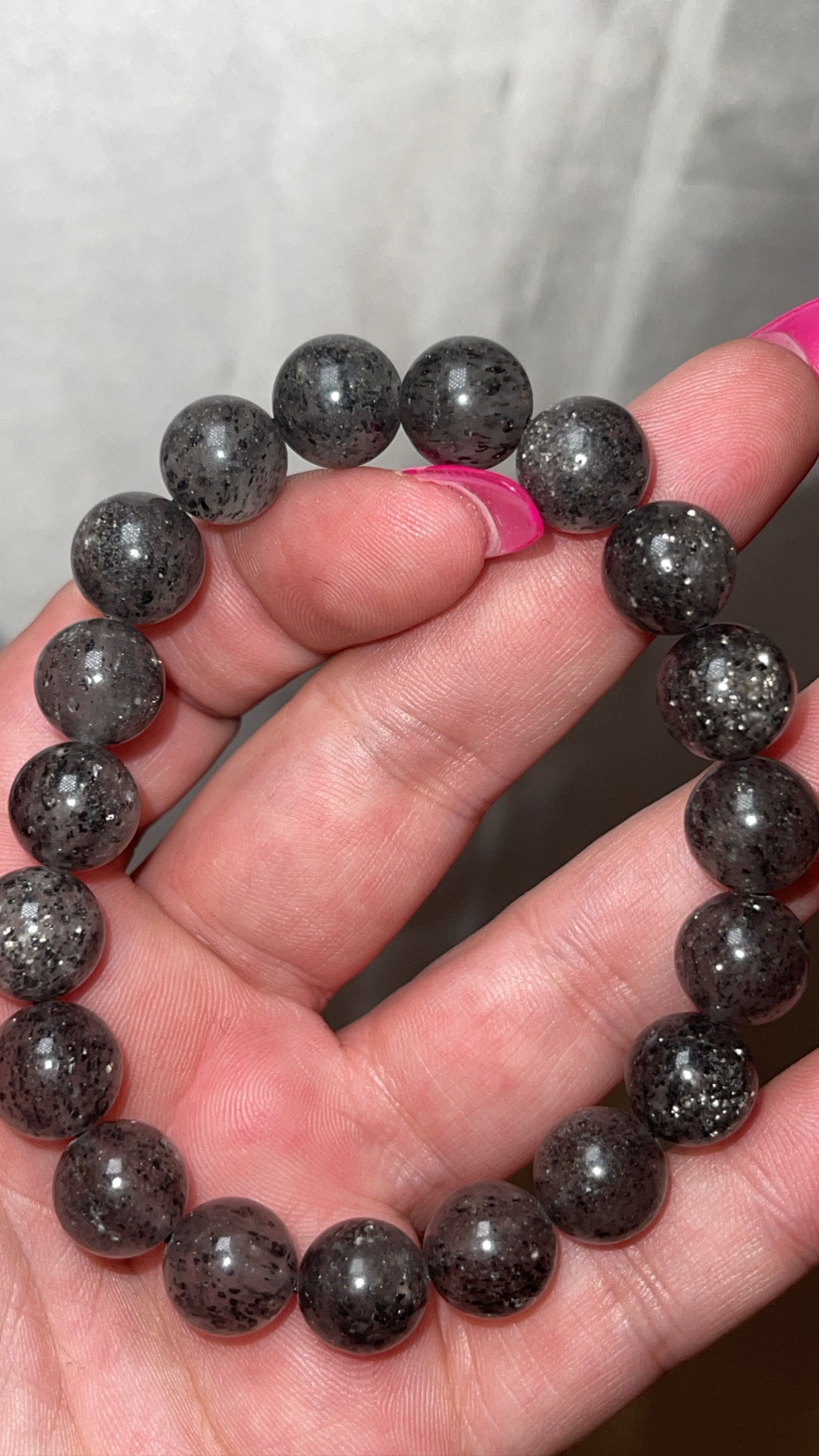 Black Mica Included Quartz 10mm Bracelet (Last one!)