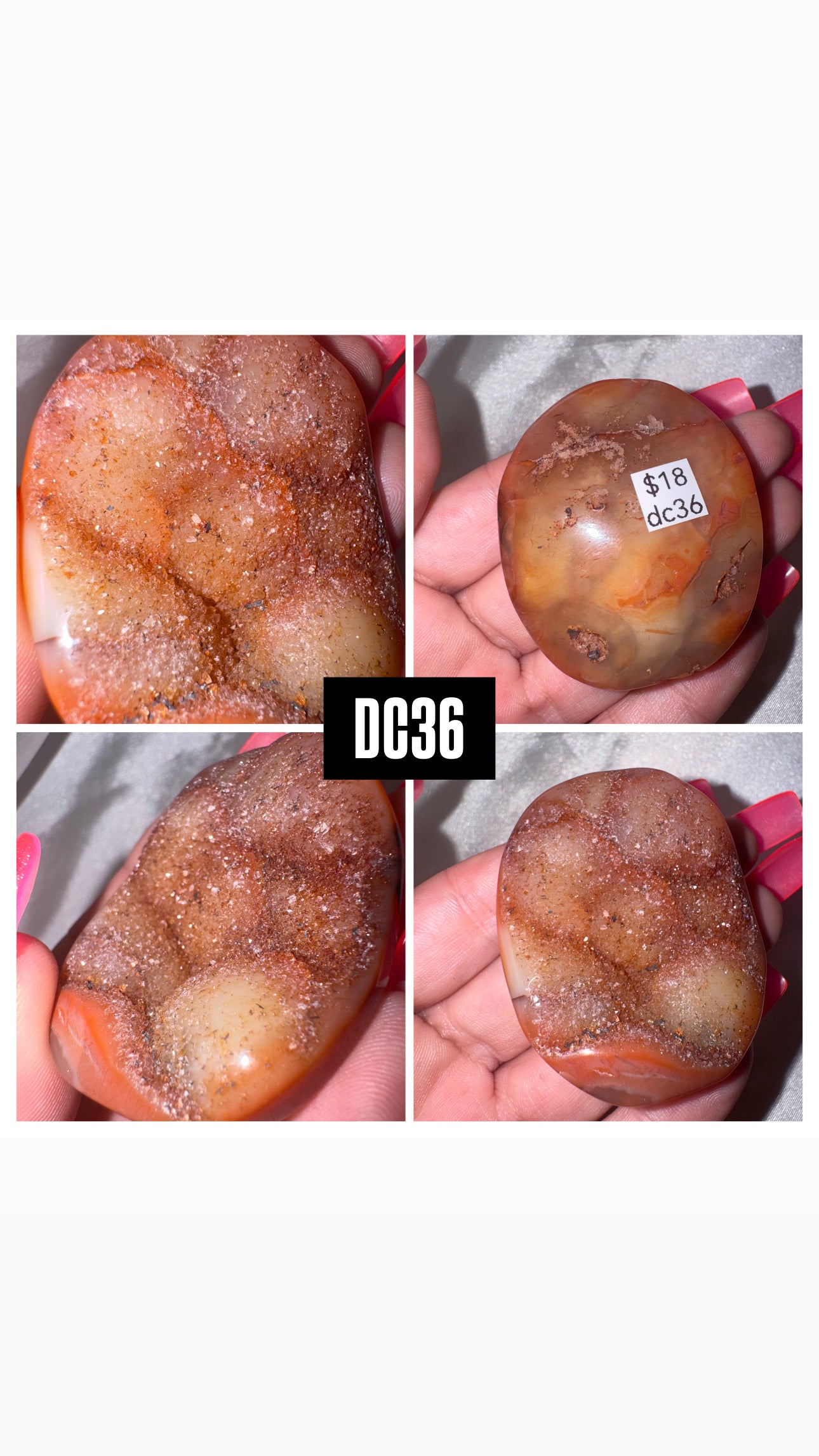 Druzy Carnelian Heart/Palmstone