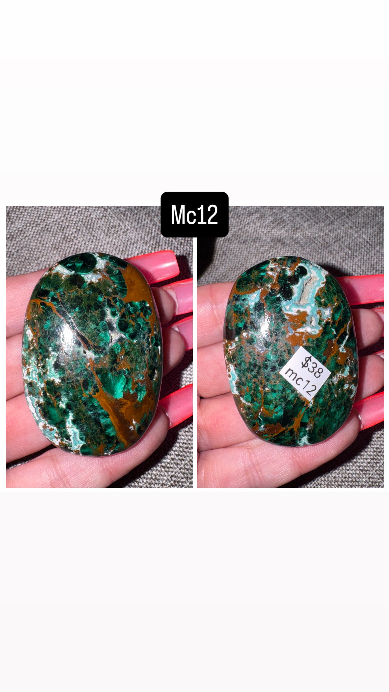 Malacholla (Malachite Chrysocolla) Palmstone