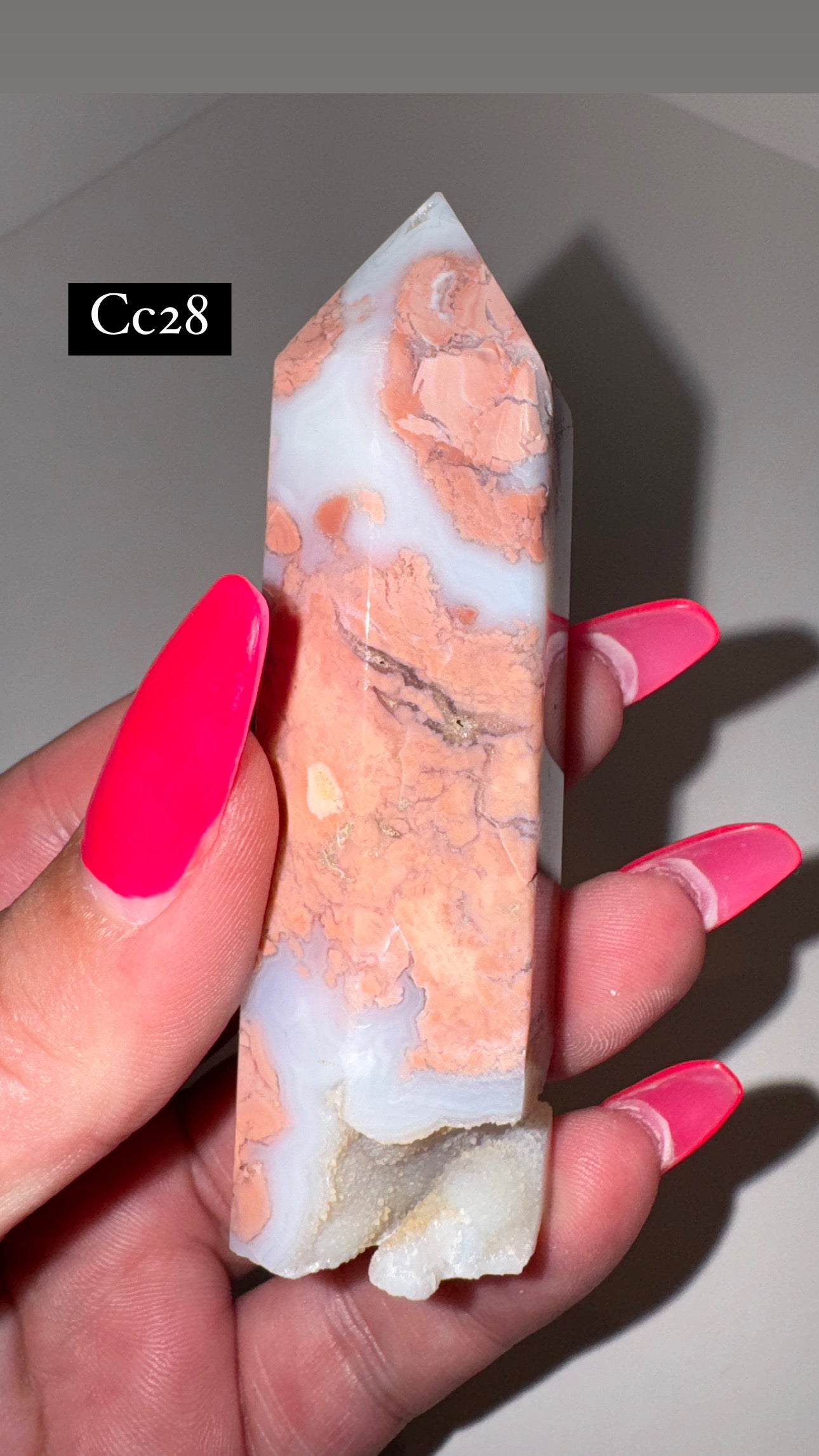 Pink “Cotton Candy” Agate Tower