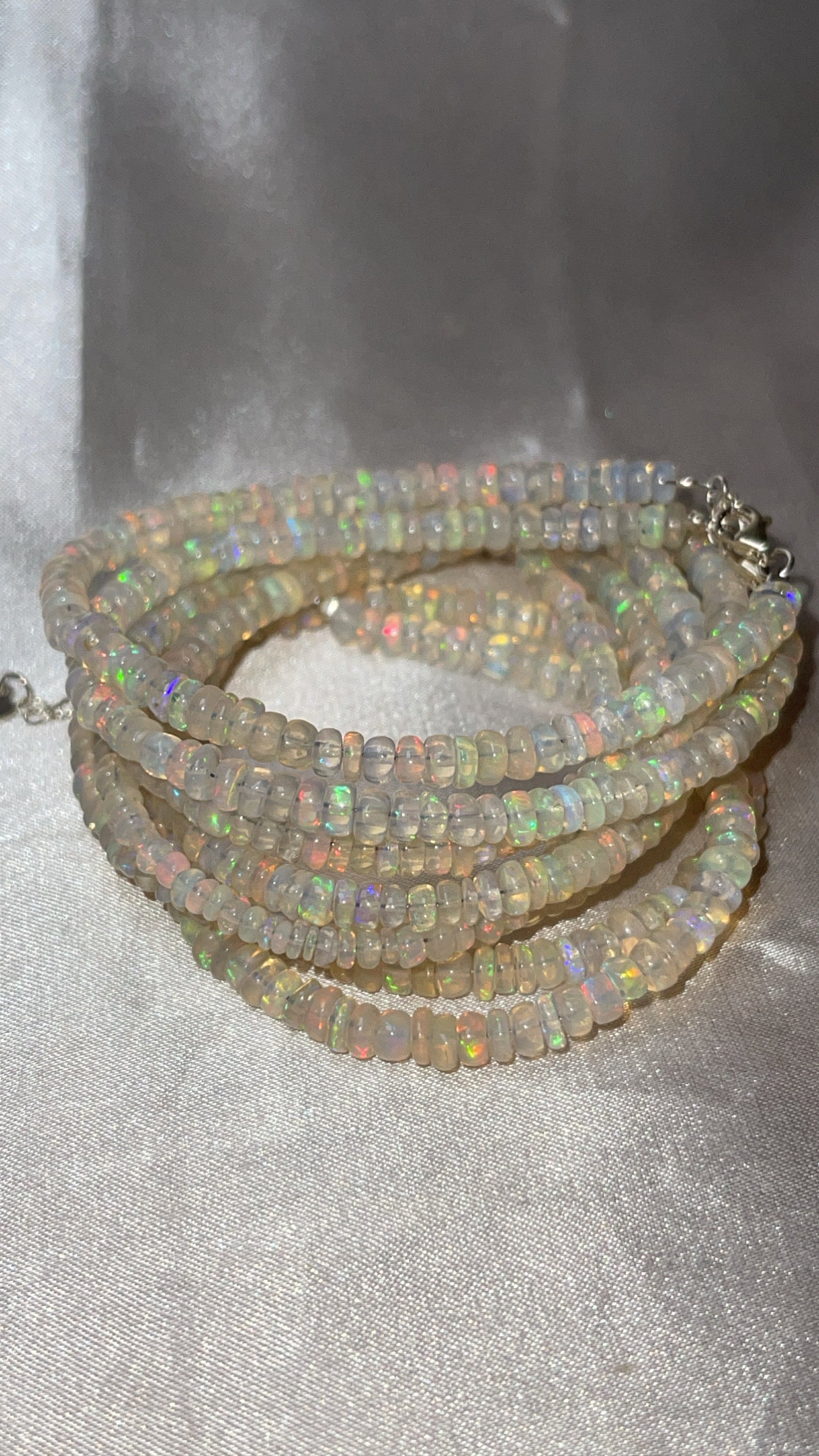 Ethiopian Welo Opal 925 Sterling Silver Adjustable Bracelet
