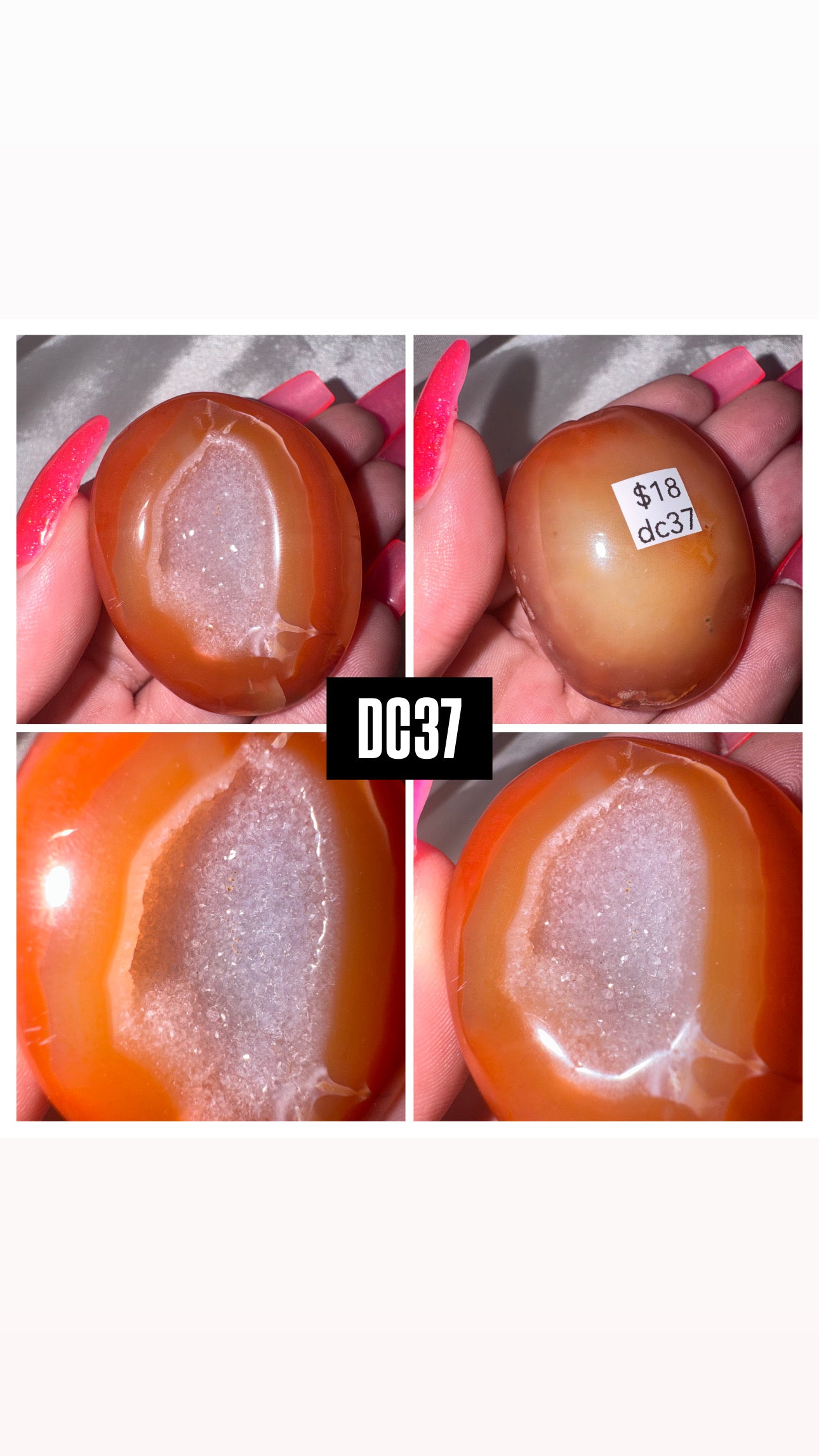 Druzy Carnelian Heart/Palmstone
