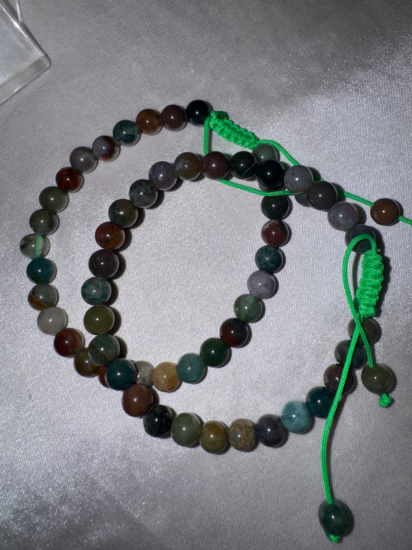 Colorful Moss Agate 6mm Adjustable Bracelet