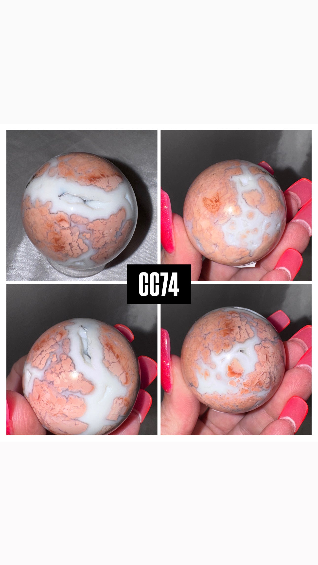 Pink “Cotton Candy” Agate Sphere