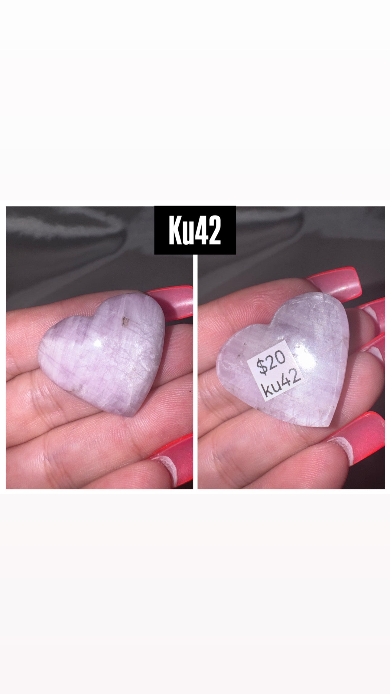 Kunzite AA Heart