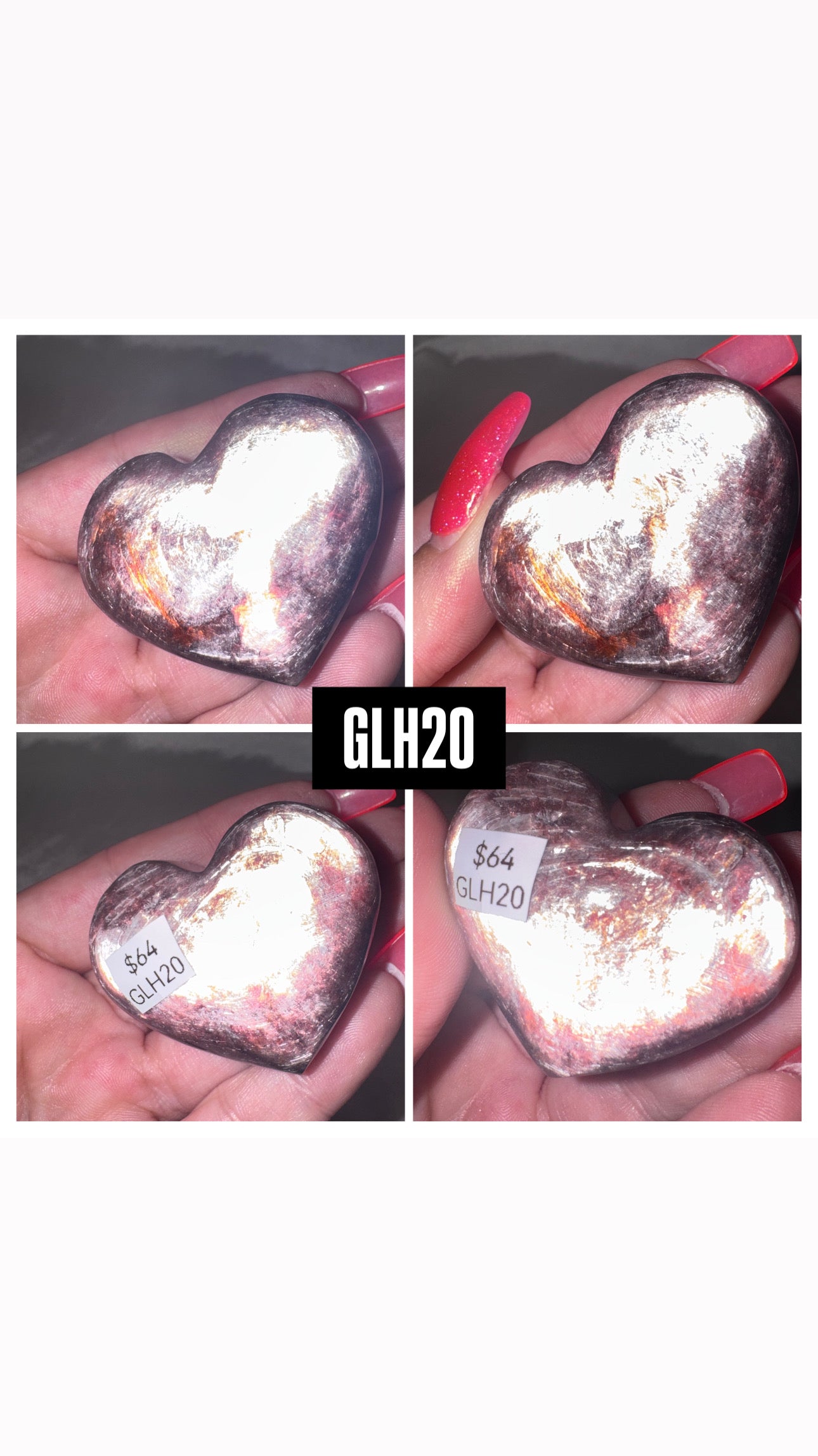 Gem Lepidolite Puffy Heart