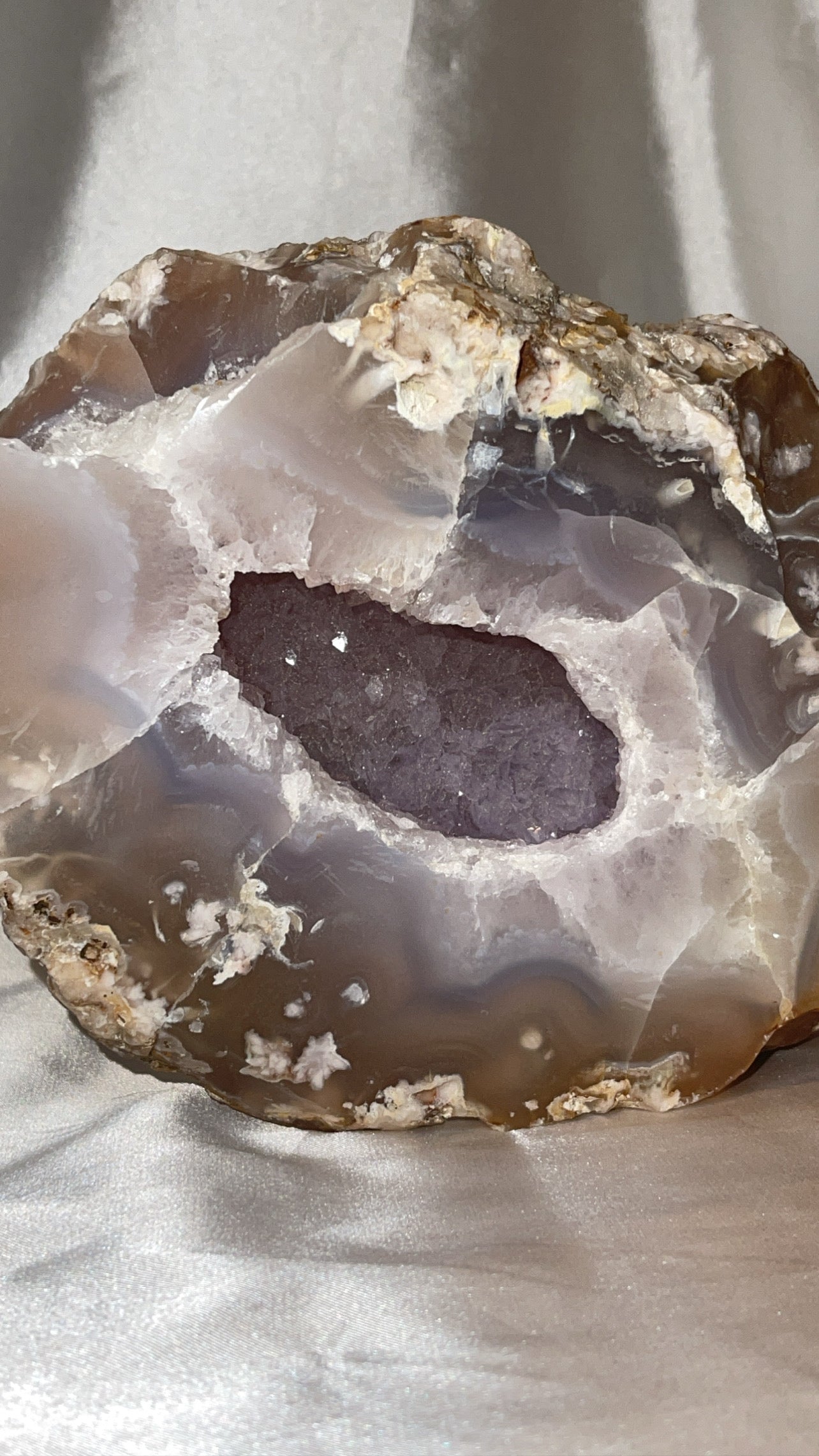 Amethyst Flower Agate XXL Geode