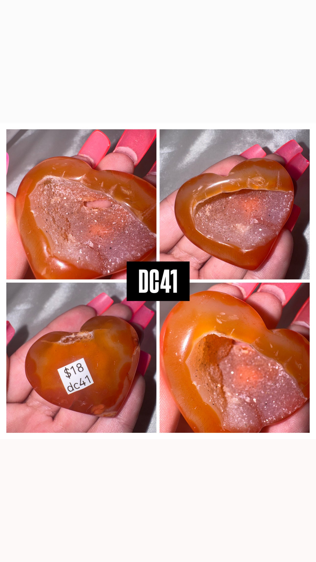 Druzy Carnelian Heart/Palmstone