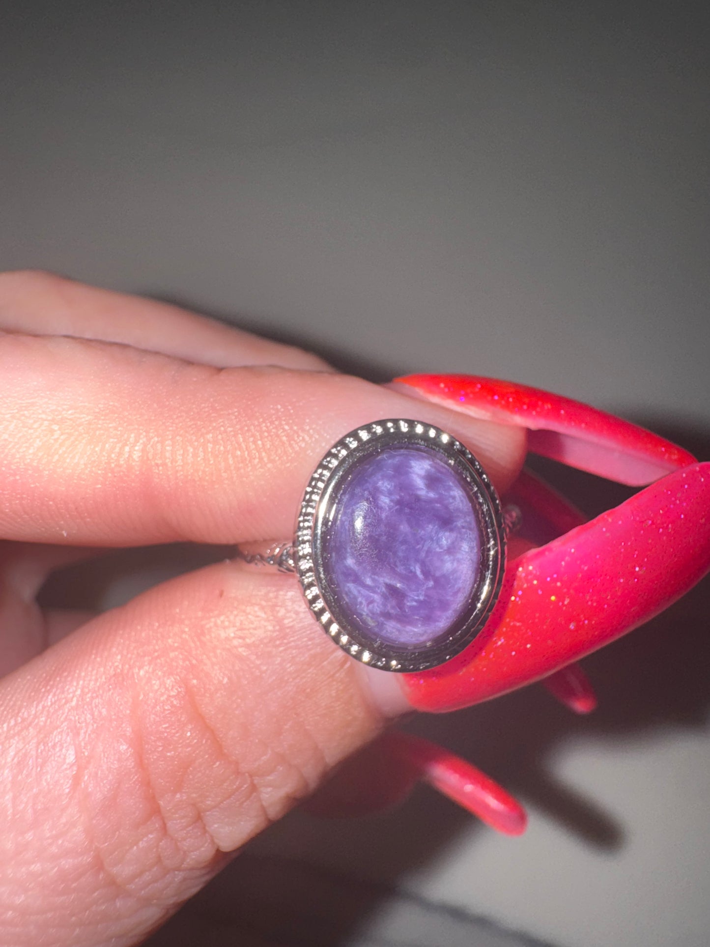 Charoite Adjustable Ring