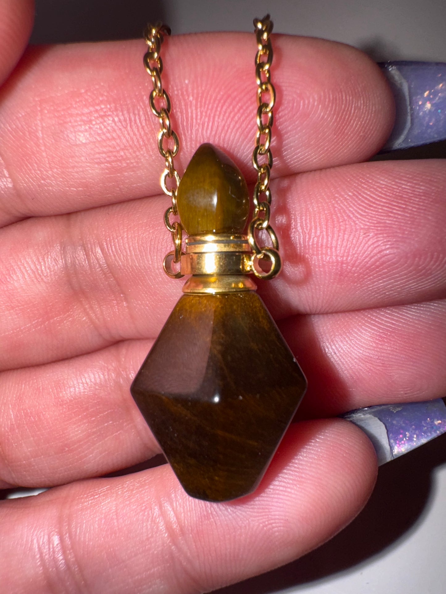 Tigers Eye Bottle Necklace