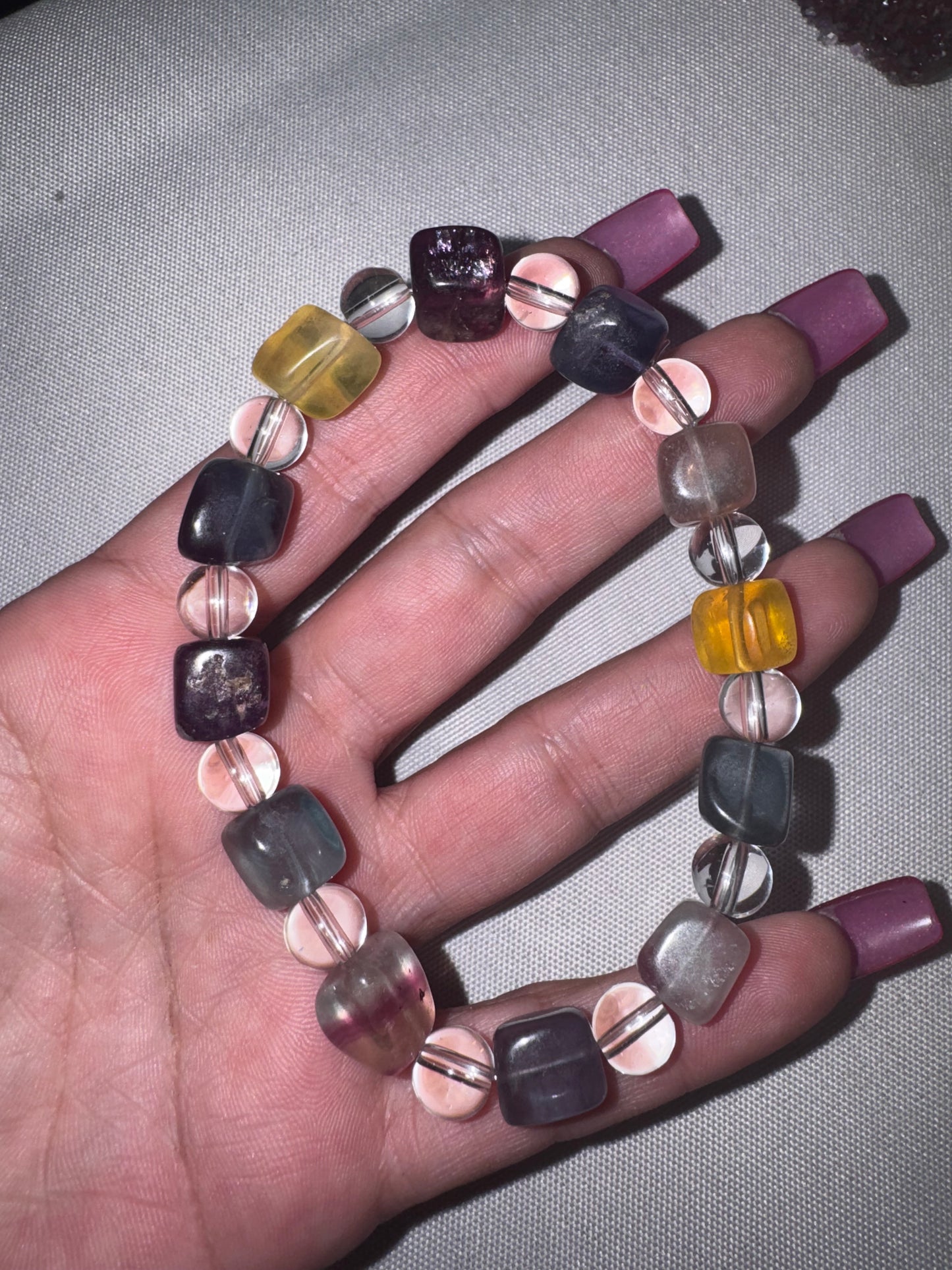 Fluorite & Clear Quartz Bracelet