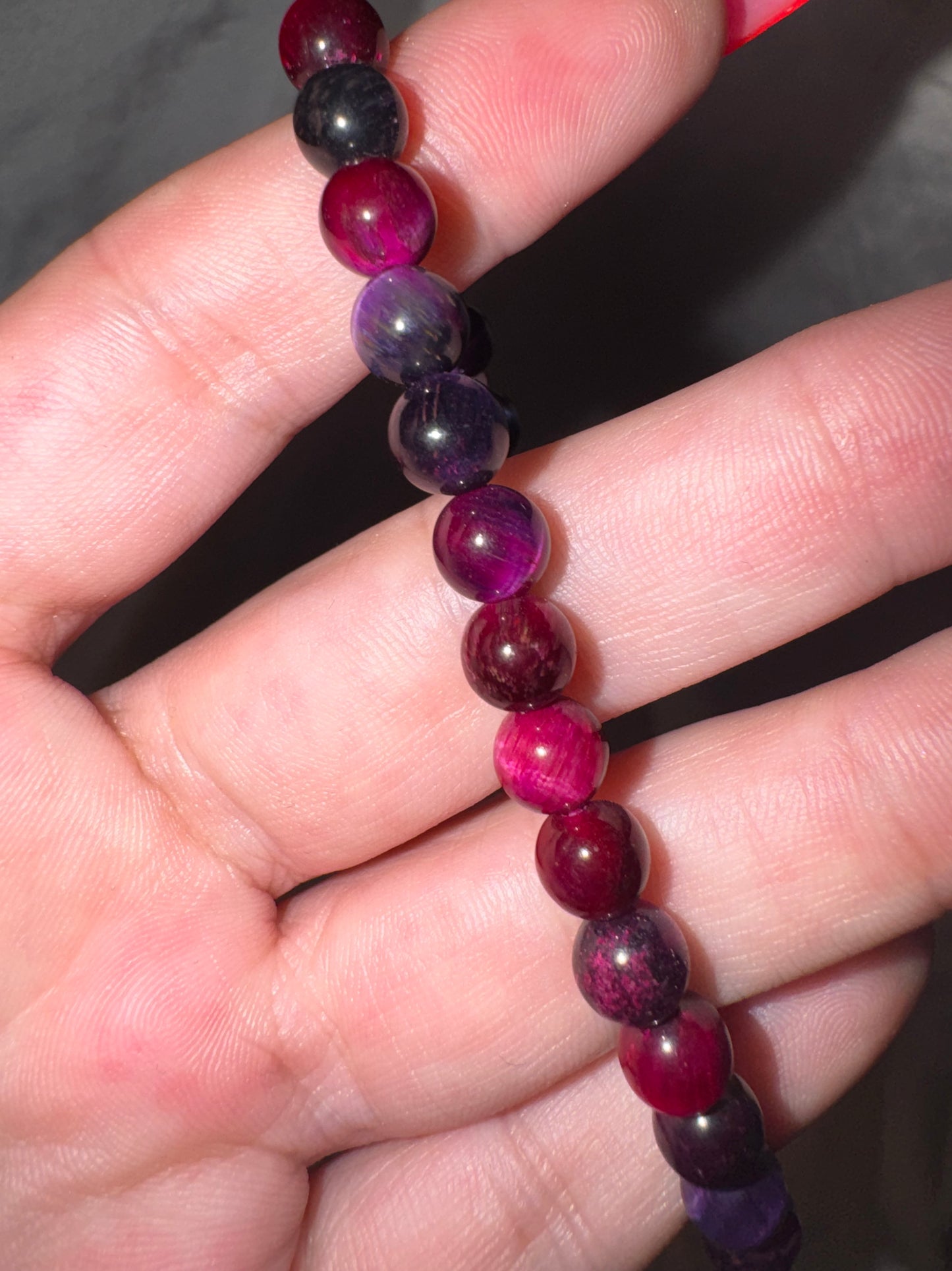 Pink Dyed Tigers Eye 6mm Bracelet (last one!)