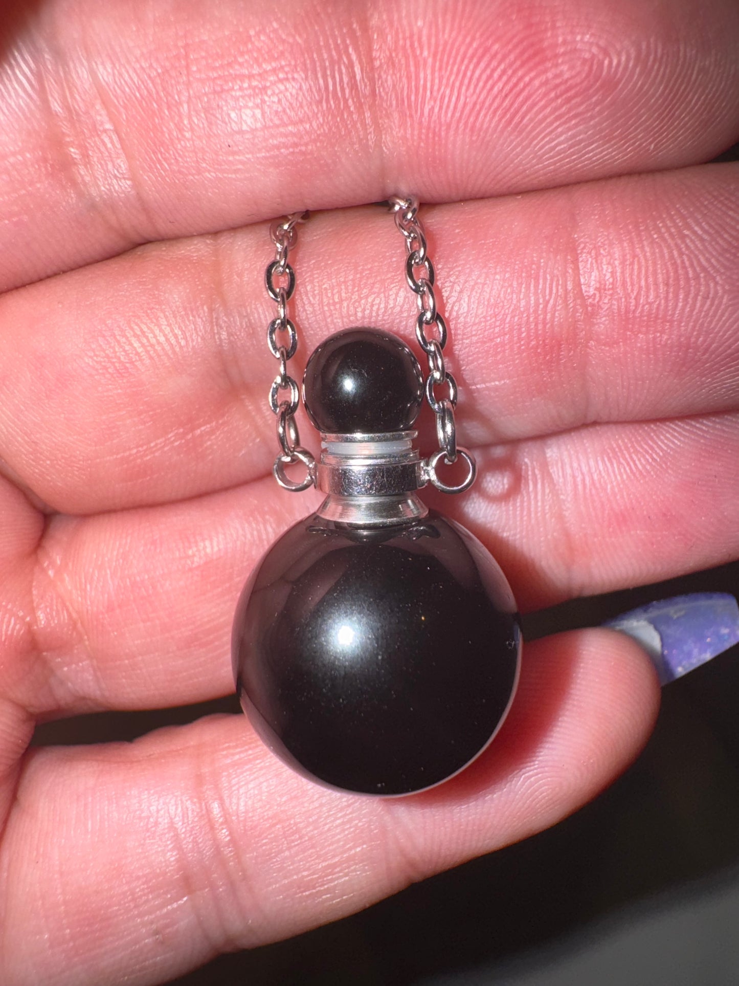 Rainbow Obsidian Bottle Necklace