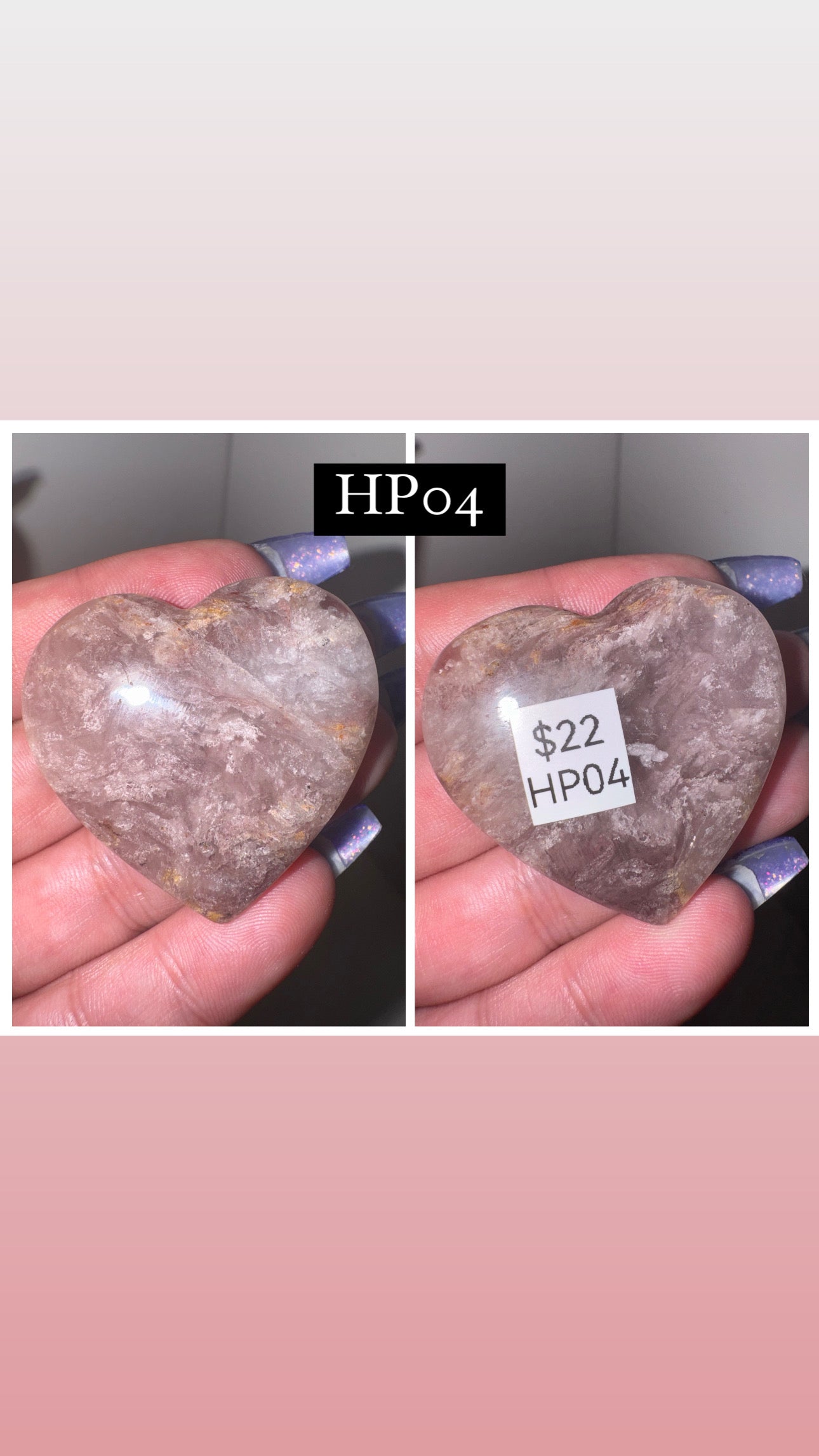 Pink Lithium Thousand Layer Lodalite Heart