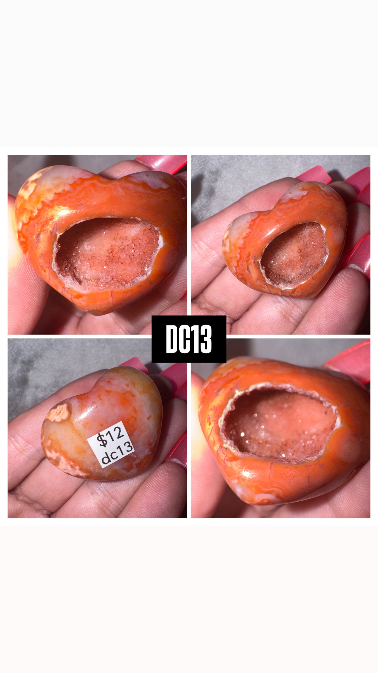 Druzy Carnelian Heart/Palmstone