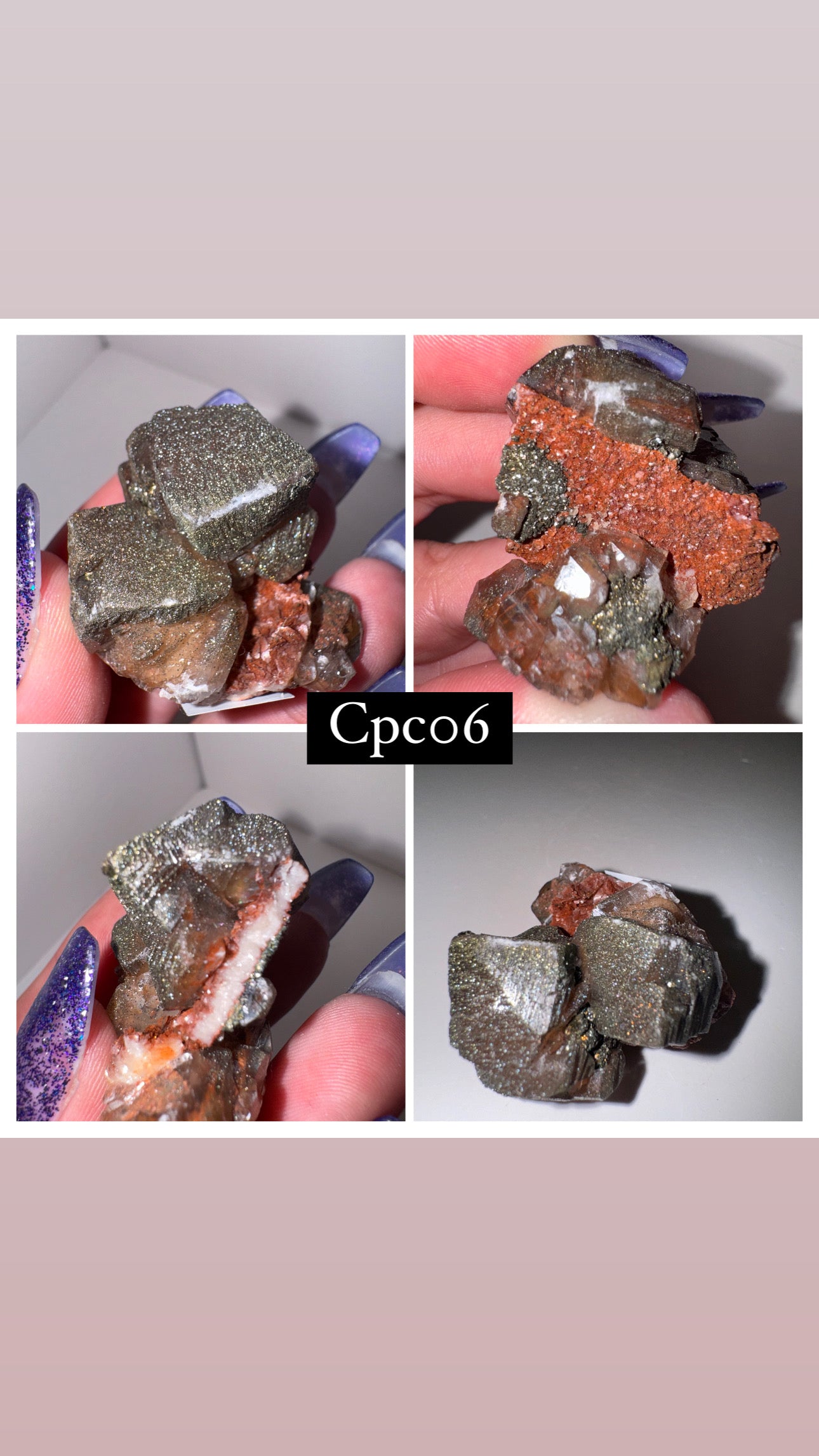 Polychromatic Rainbow Chalcopyrite on Calcite on Dolomite specimen