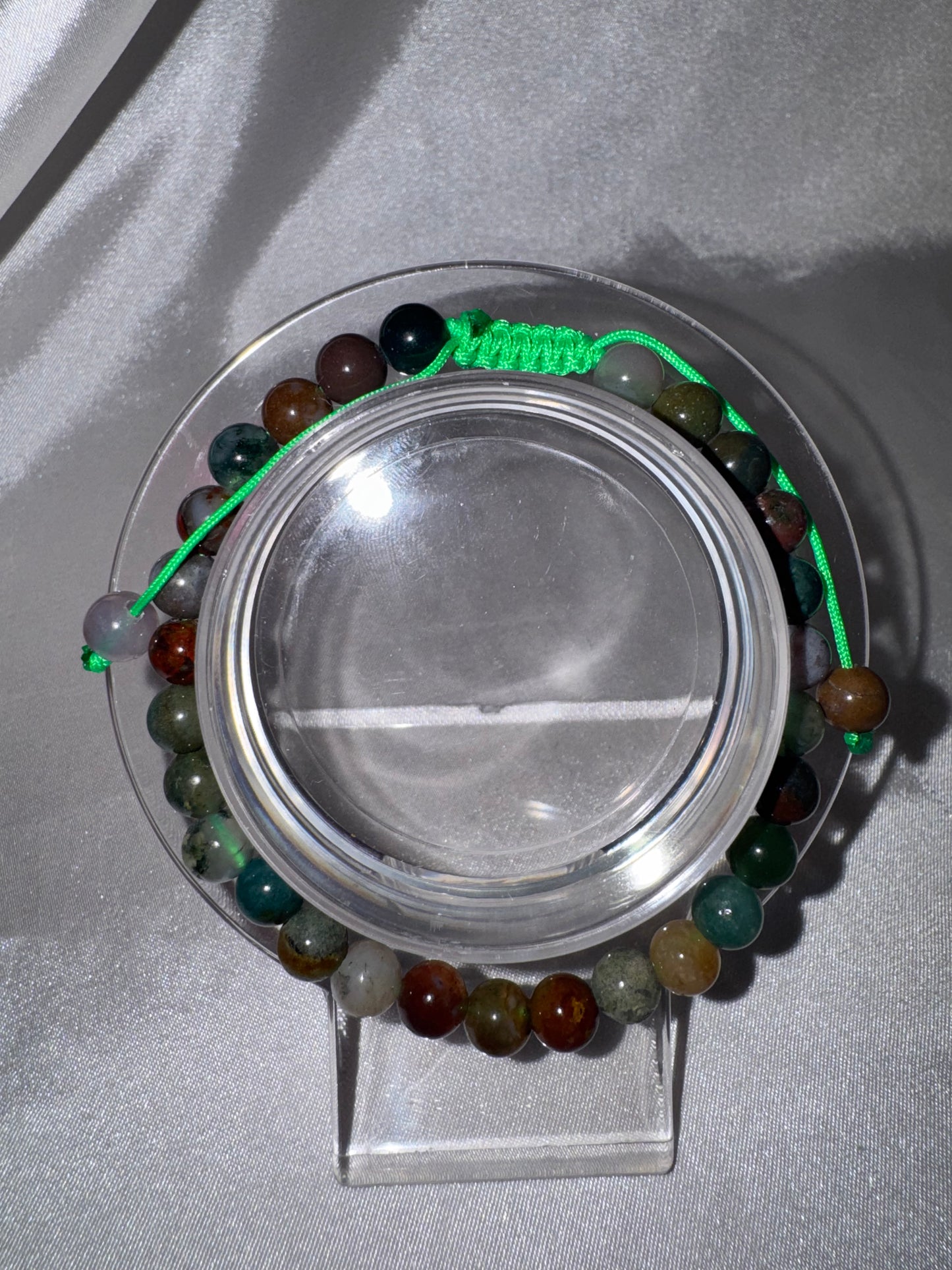 Colorful Moss Agate 6mm Adjustable Bracelet