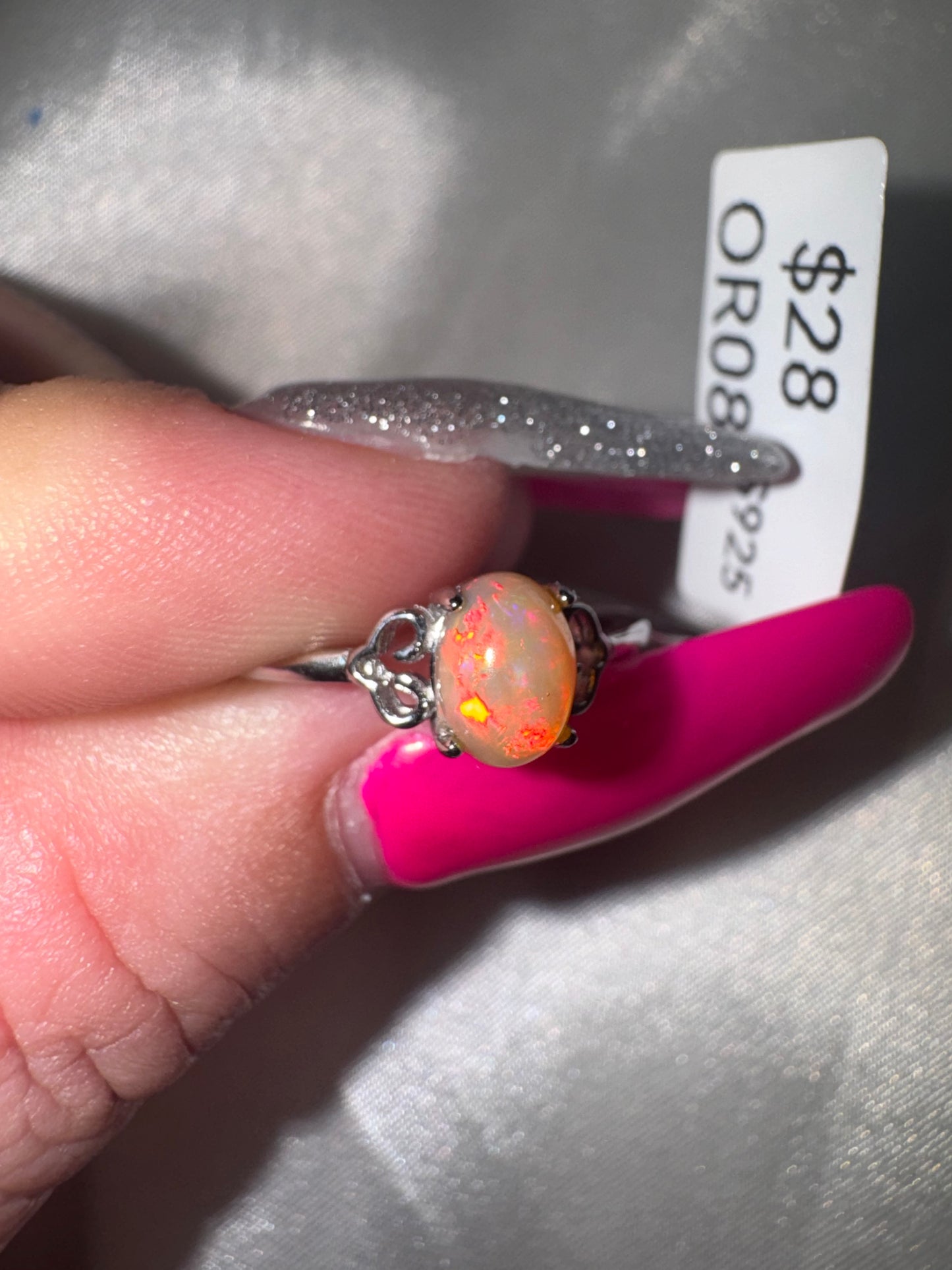 Welo Opal 925 Sterling Silver Adjustable ring