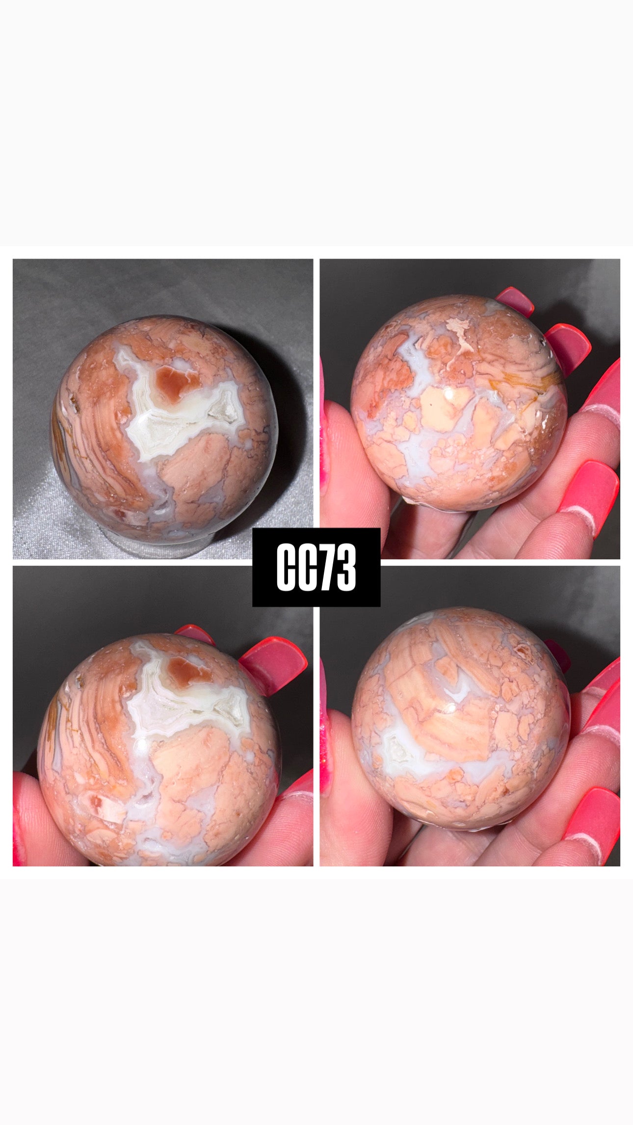 Pink “Cotton Candy” Agate Sphere