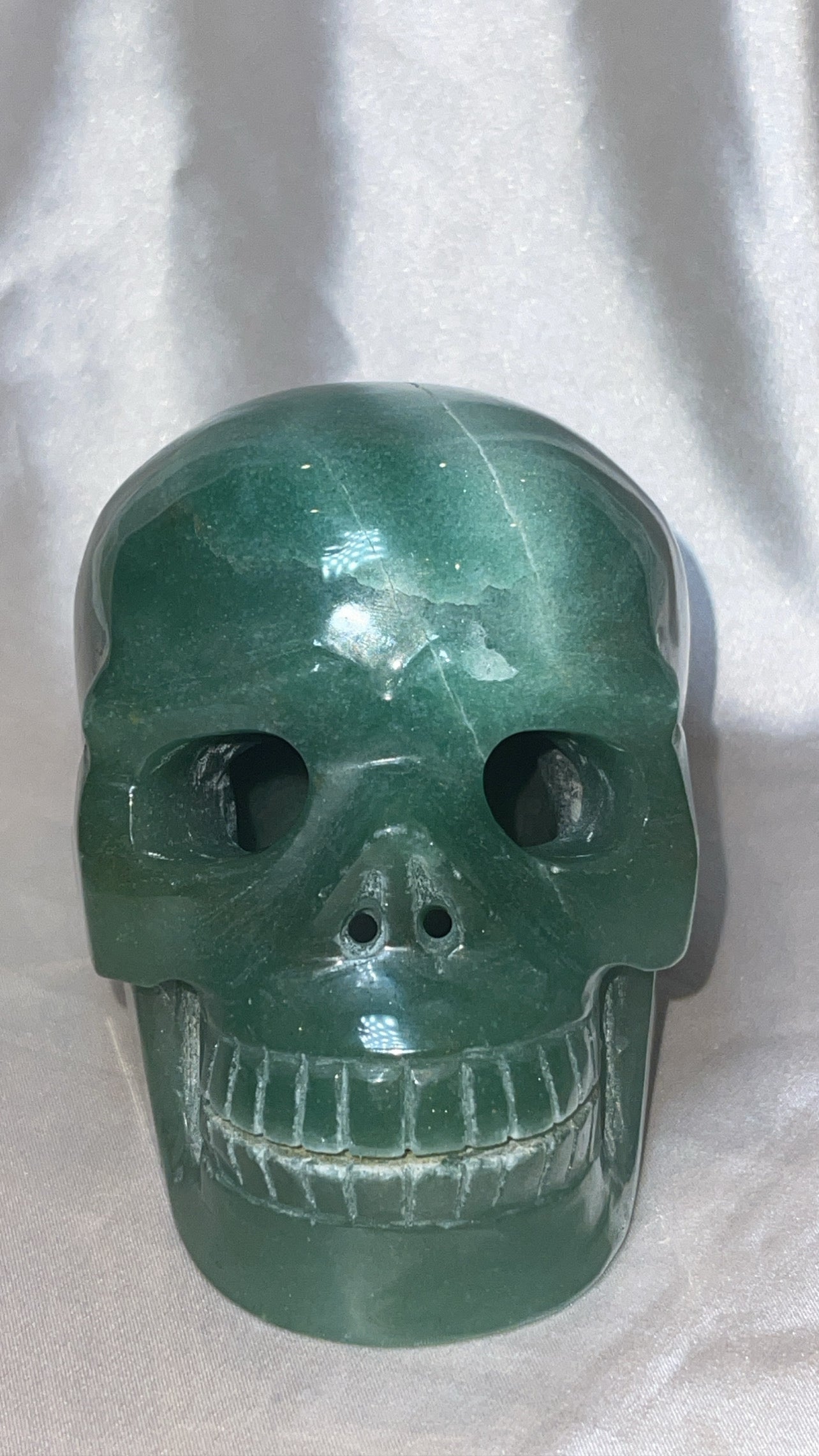Green Adventurine Hollow XL Skull