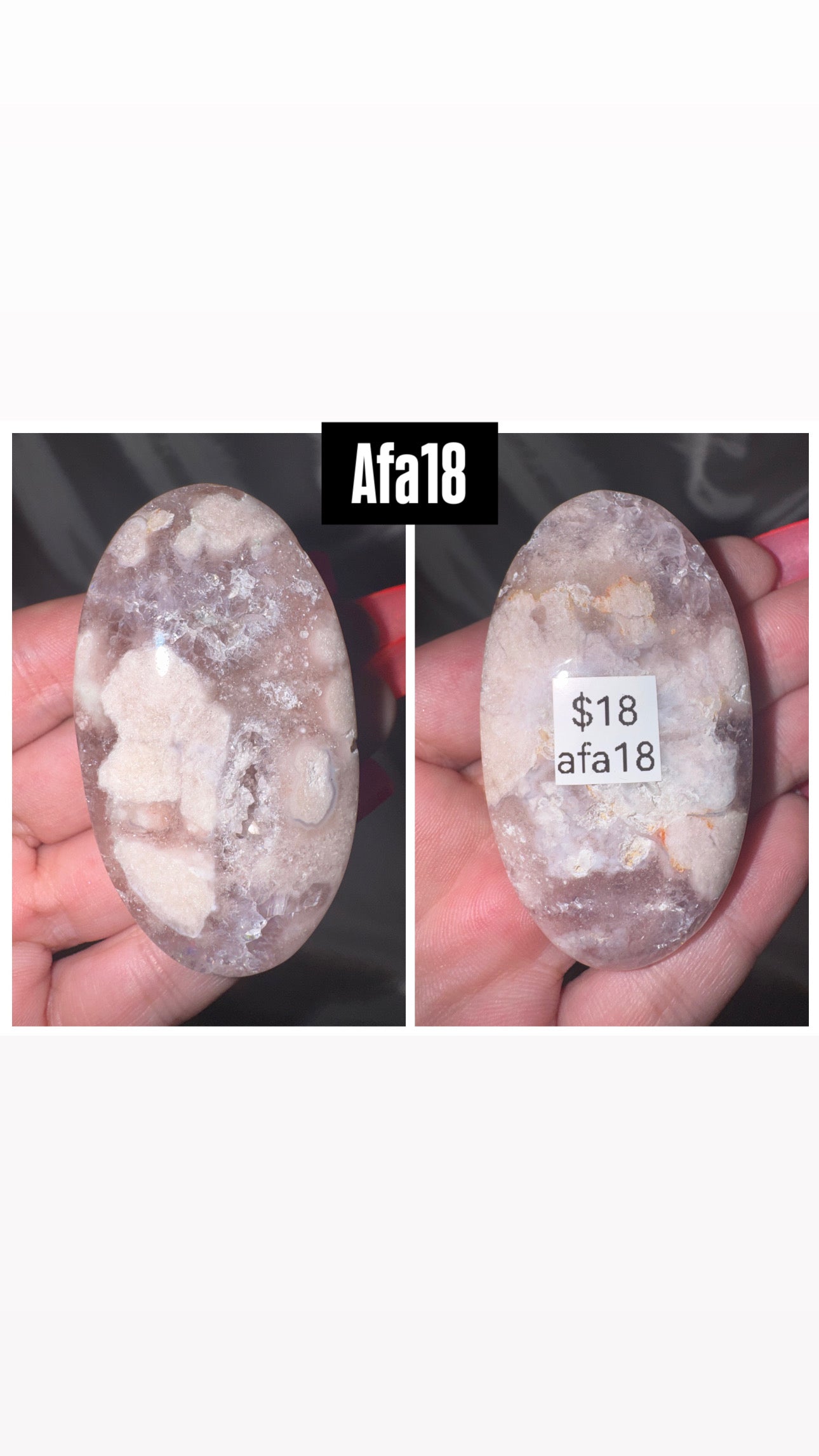 Amethyst Flower Agate AAA Heart/Palmstone