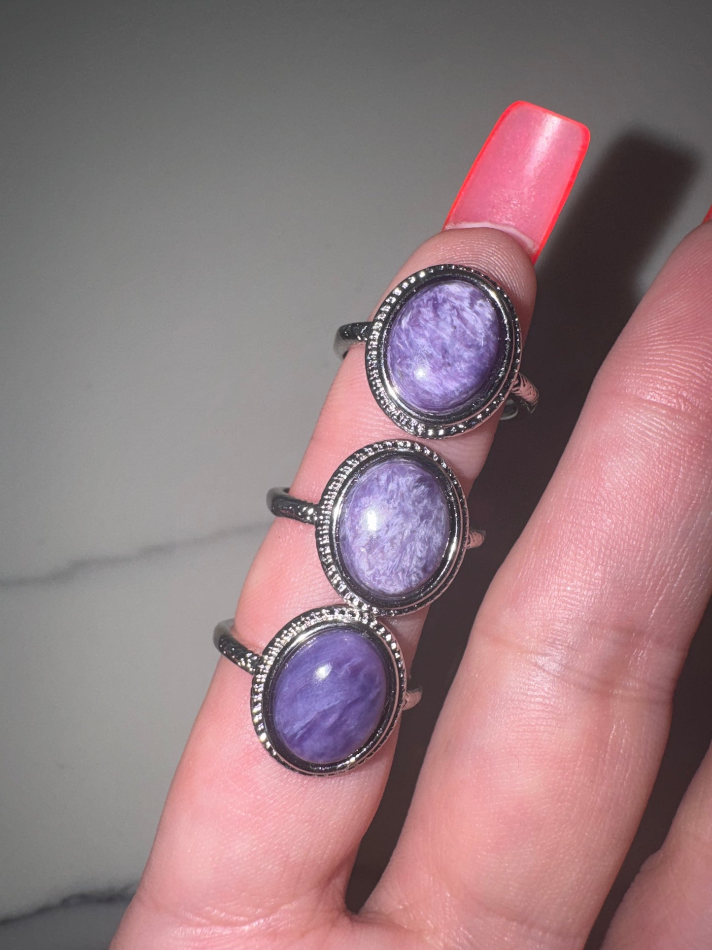 Charoite Adjustable Ring