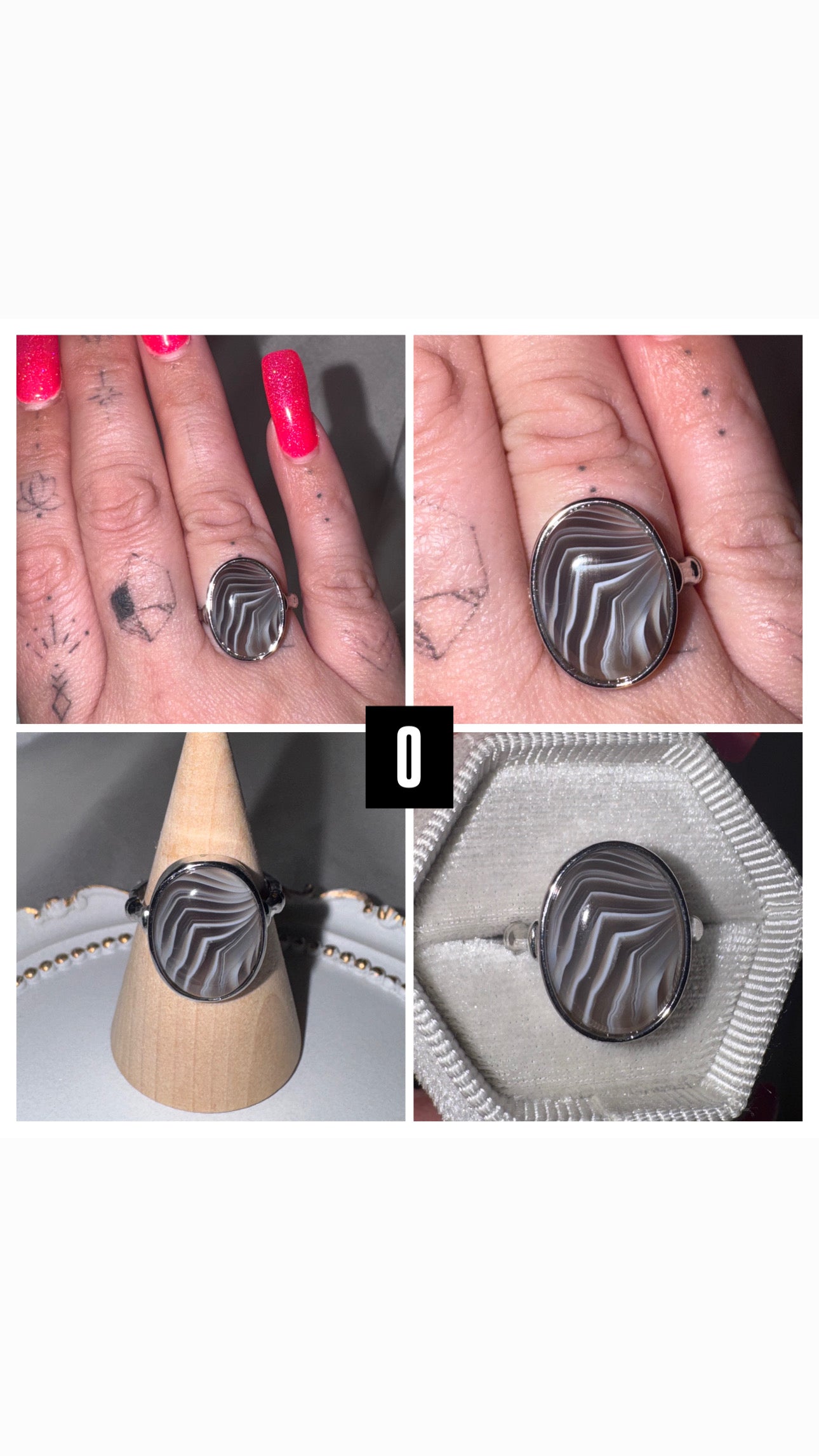 Botswana Agate AAA Adjustable Ring