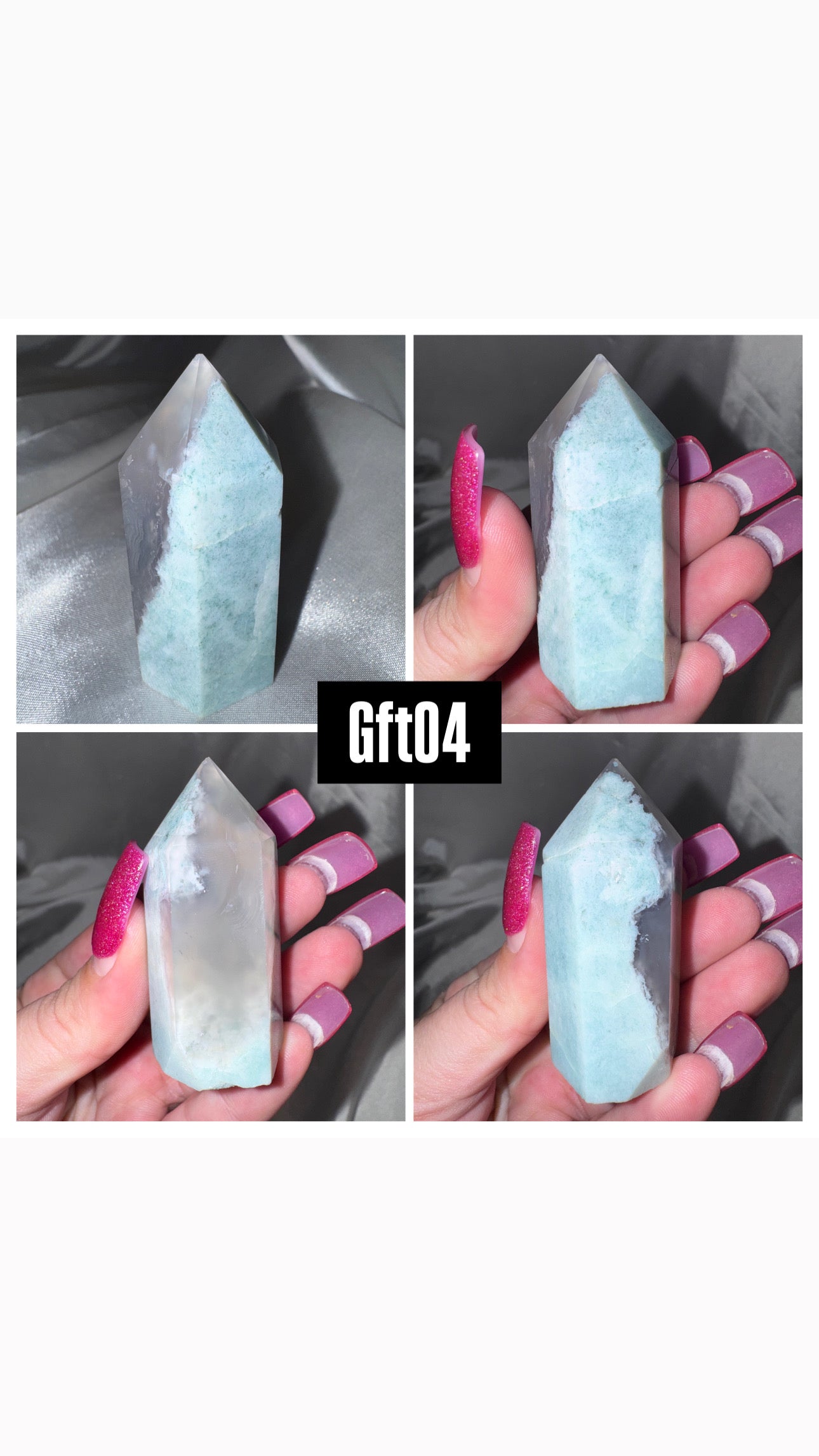 Green Flower Agate Tower