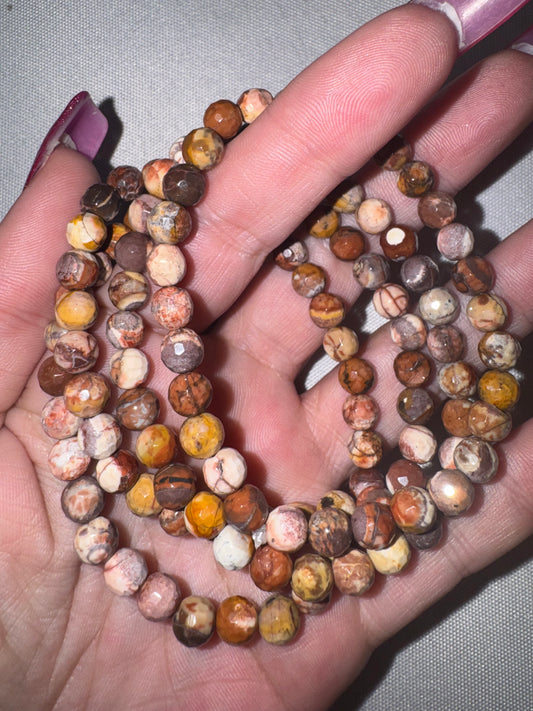 Birds Eye Rhyolite Faceted Bracelet (6mm)