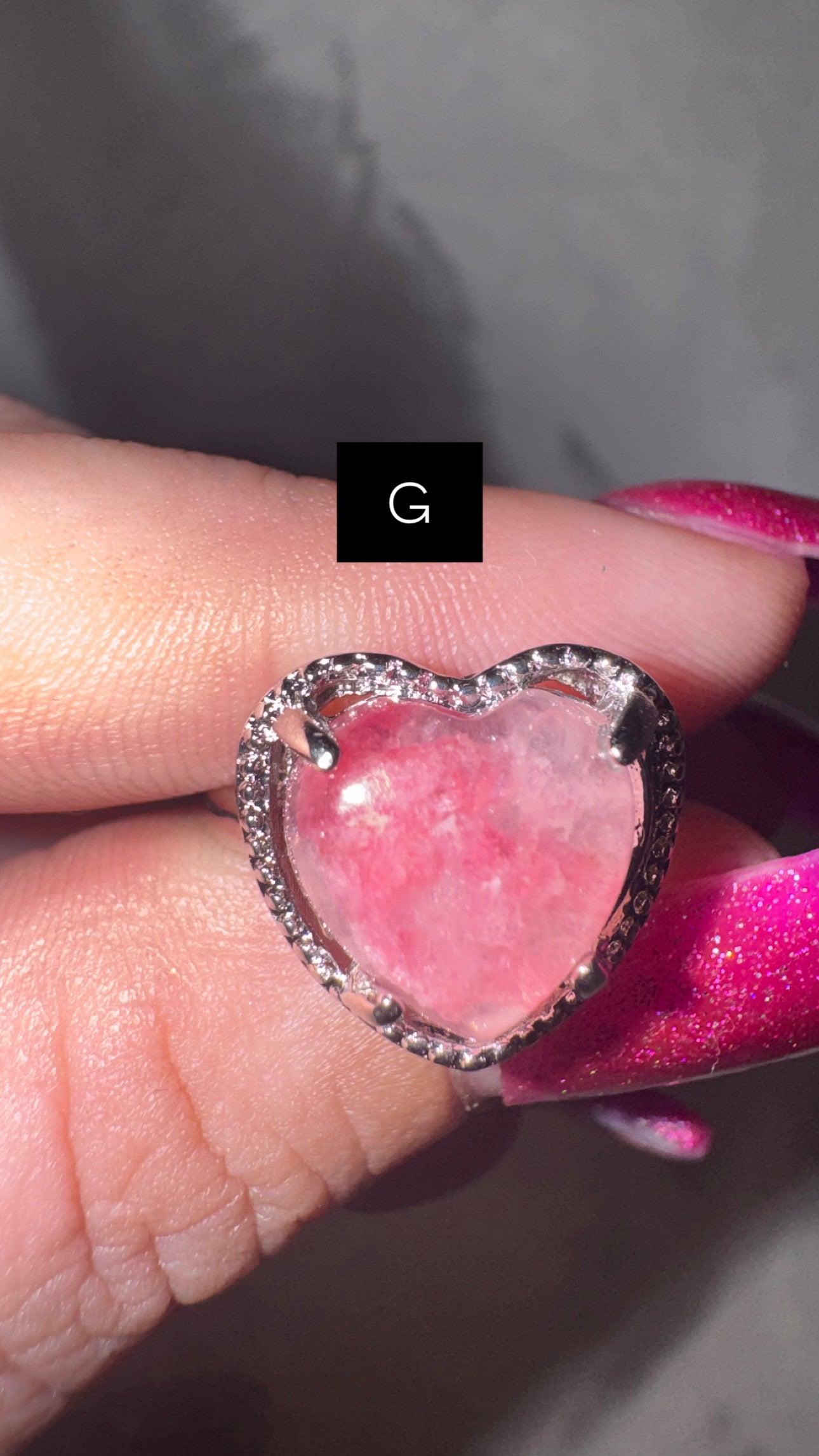 Rhodonite in Quartz Adjustable Ring