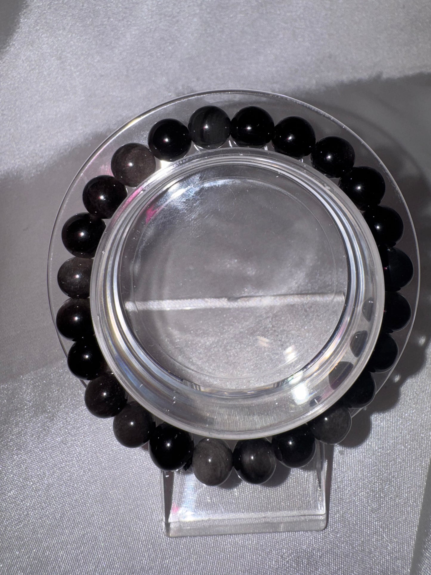Silver Sheen Obsidian 8mm Bracelet