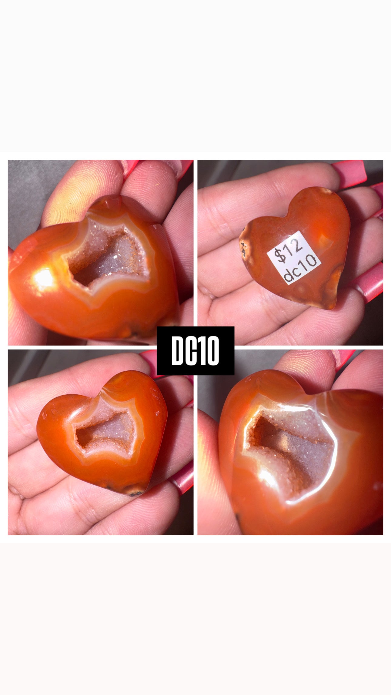 Druzy Carnelian Heart/Palmstone