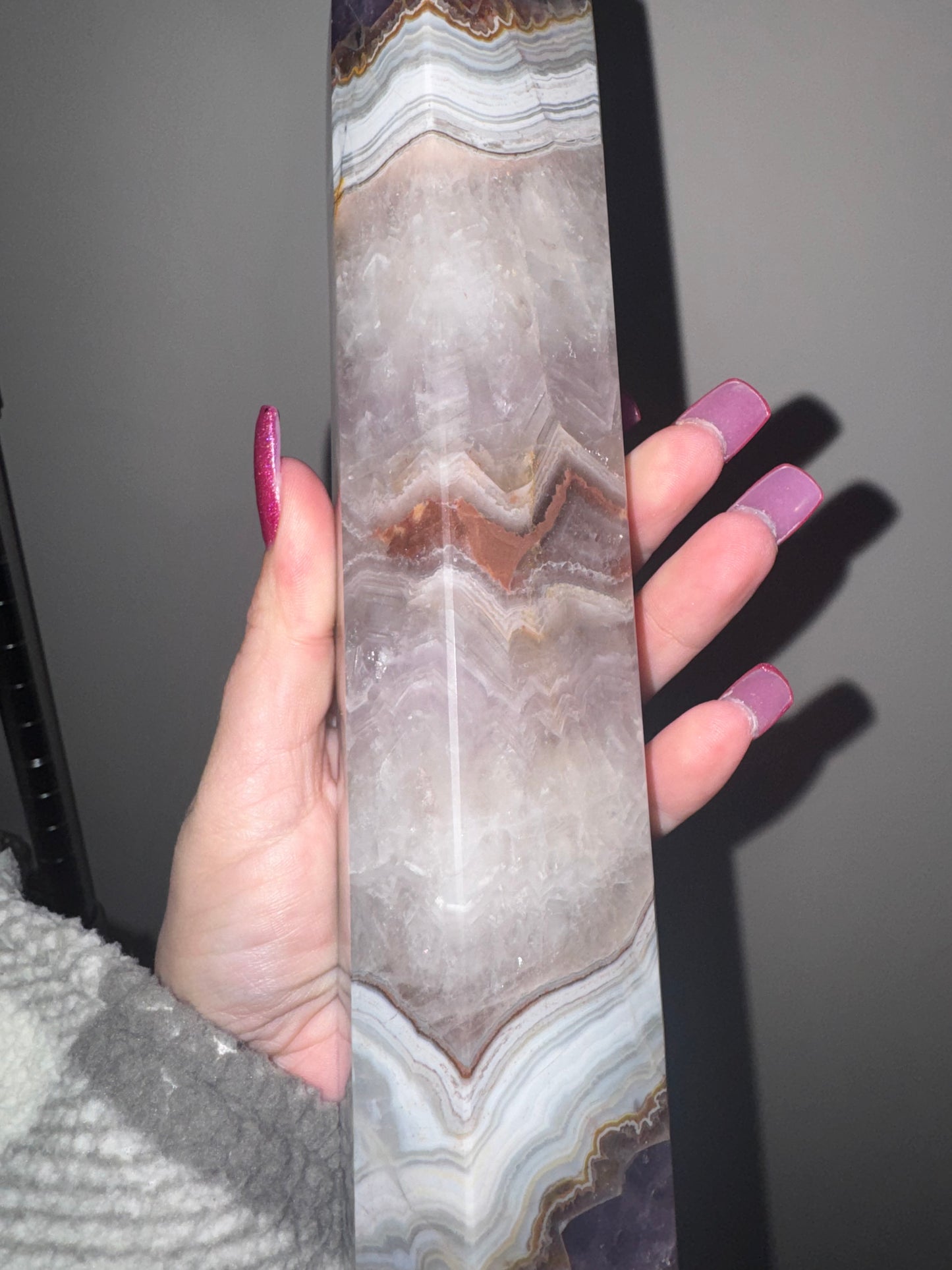 Amethyst Crazy Lace Agate XL Tower