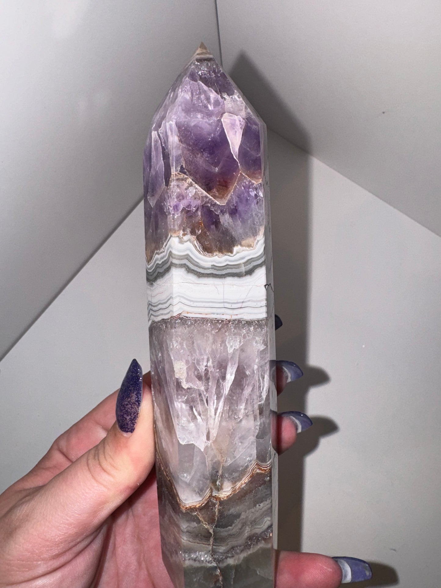 Amethyst Crazy Lace Agate Large Tower