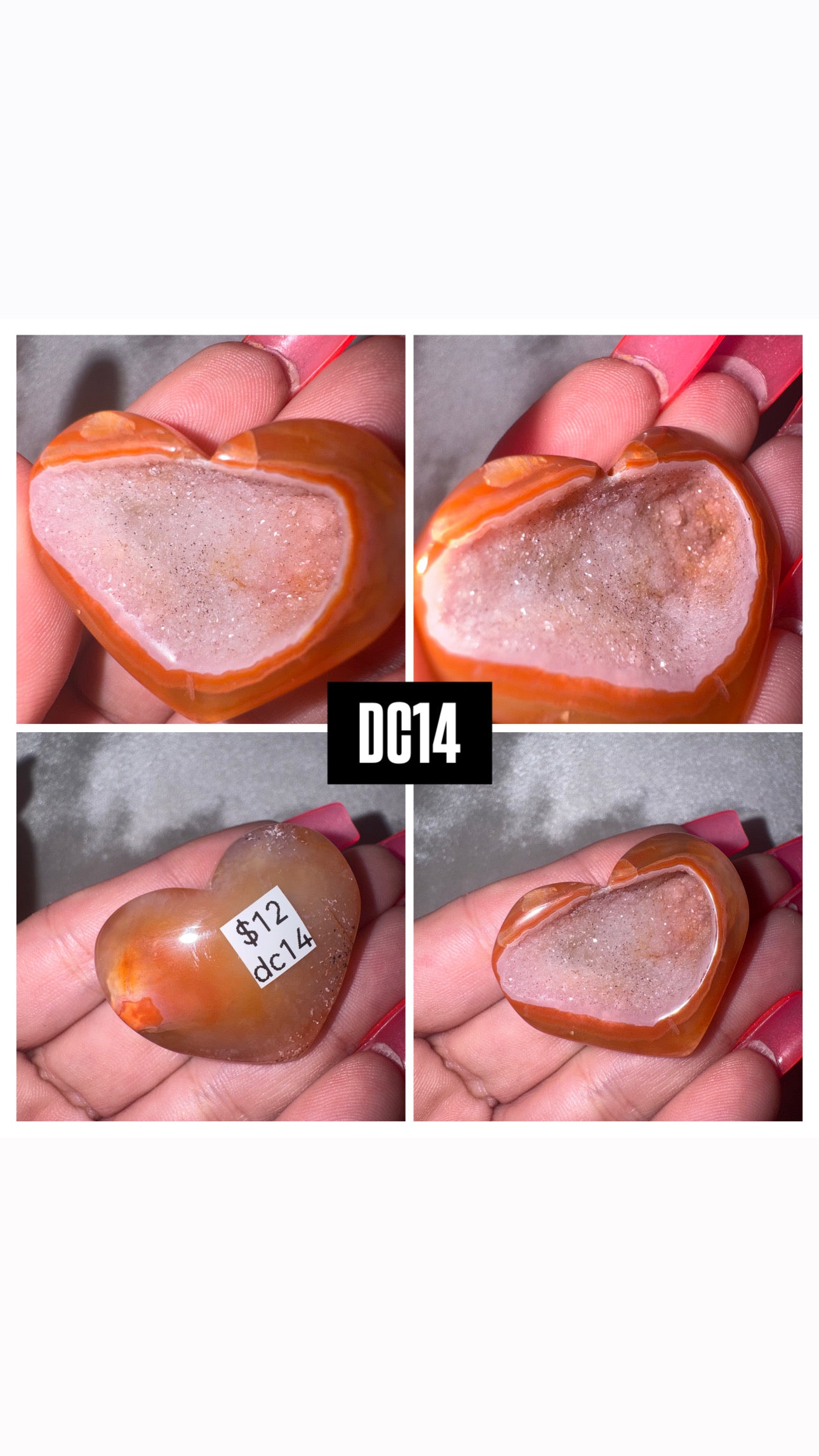 Druzy Carnelian Heart/Palmstone